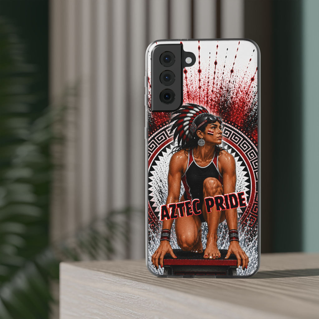 Aztec Swim & Dive Warrior – Flexi Phone Case (iPhone & Samsung • Clear TPU • Made & Shipped in the USA • 🚚 FREE USA Shipping • Personalized Option)