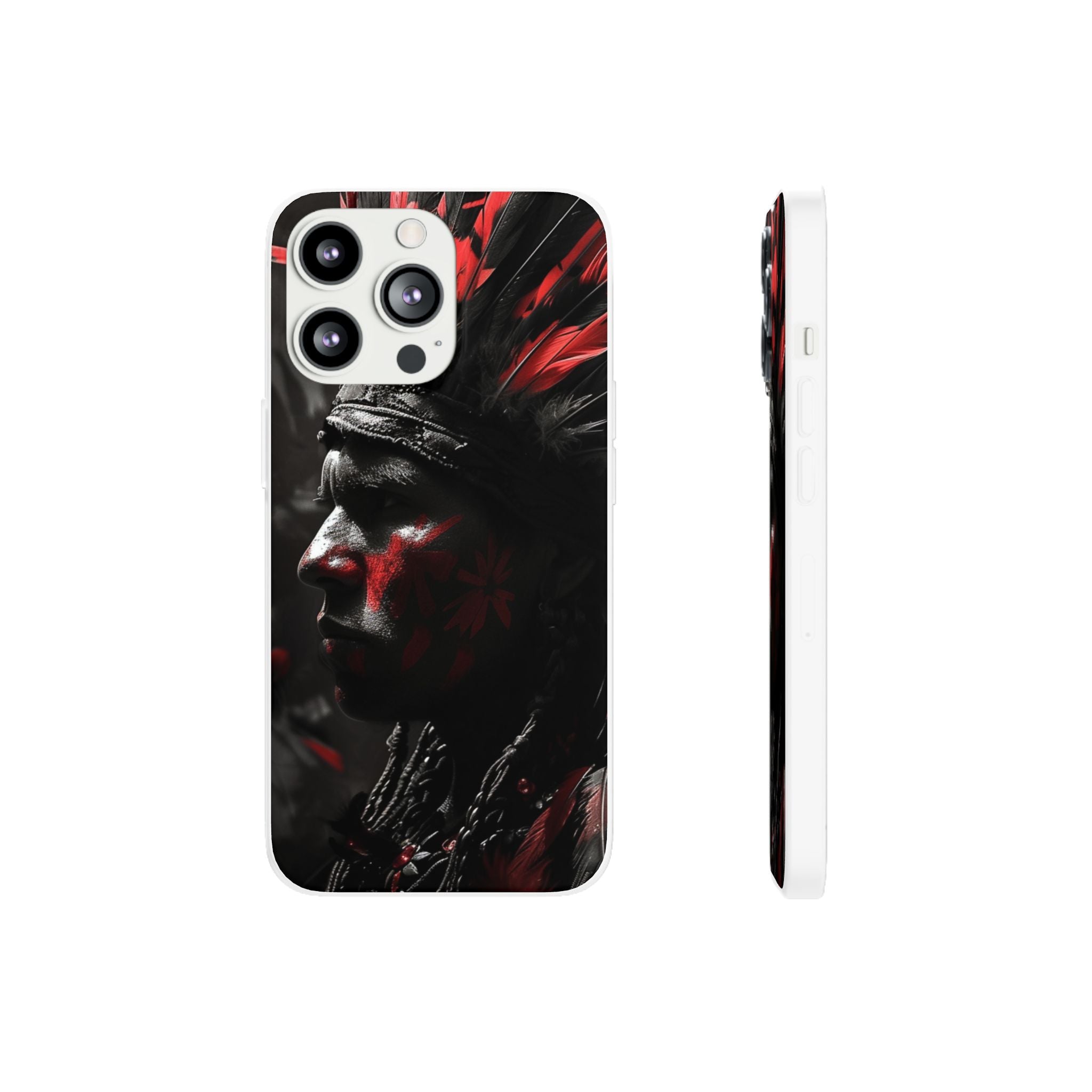 Aztec Jaguar Warrior – Flexi Phone Case (iPhone & Samsung • Clear TPU • Made in USA • Personalized Option)