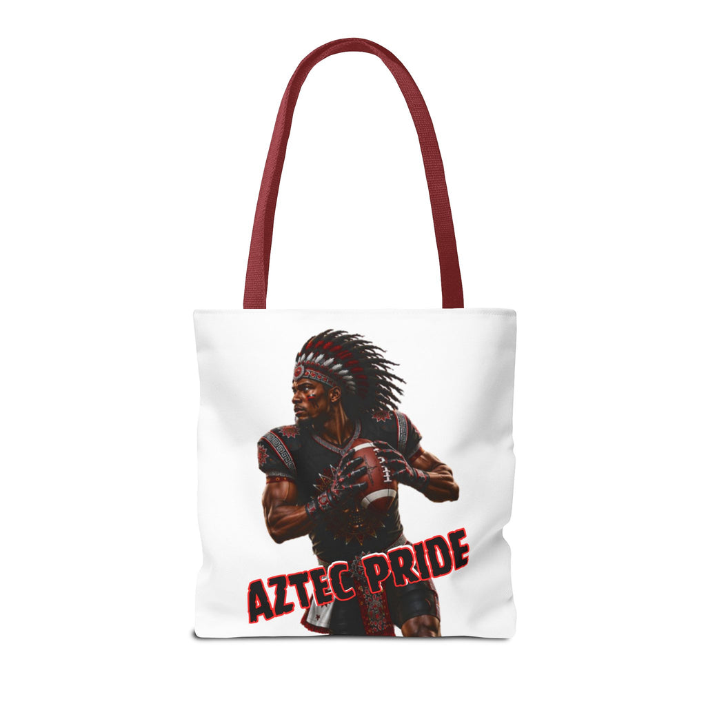 Aztec Football Quarterback Warrior Tote Bag | Aztec-Inspired AI Art • Made & Shipped in the USA • 🚚 FREE USA Shipping • FREE Personalization