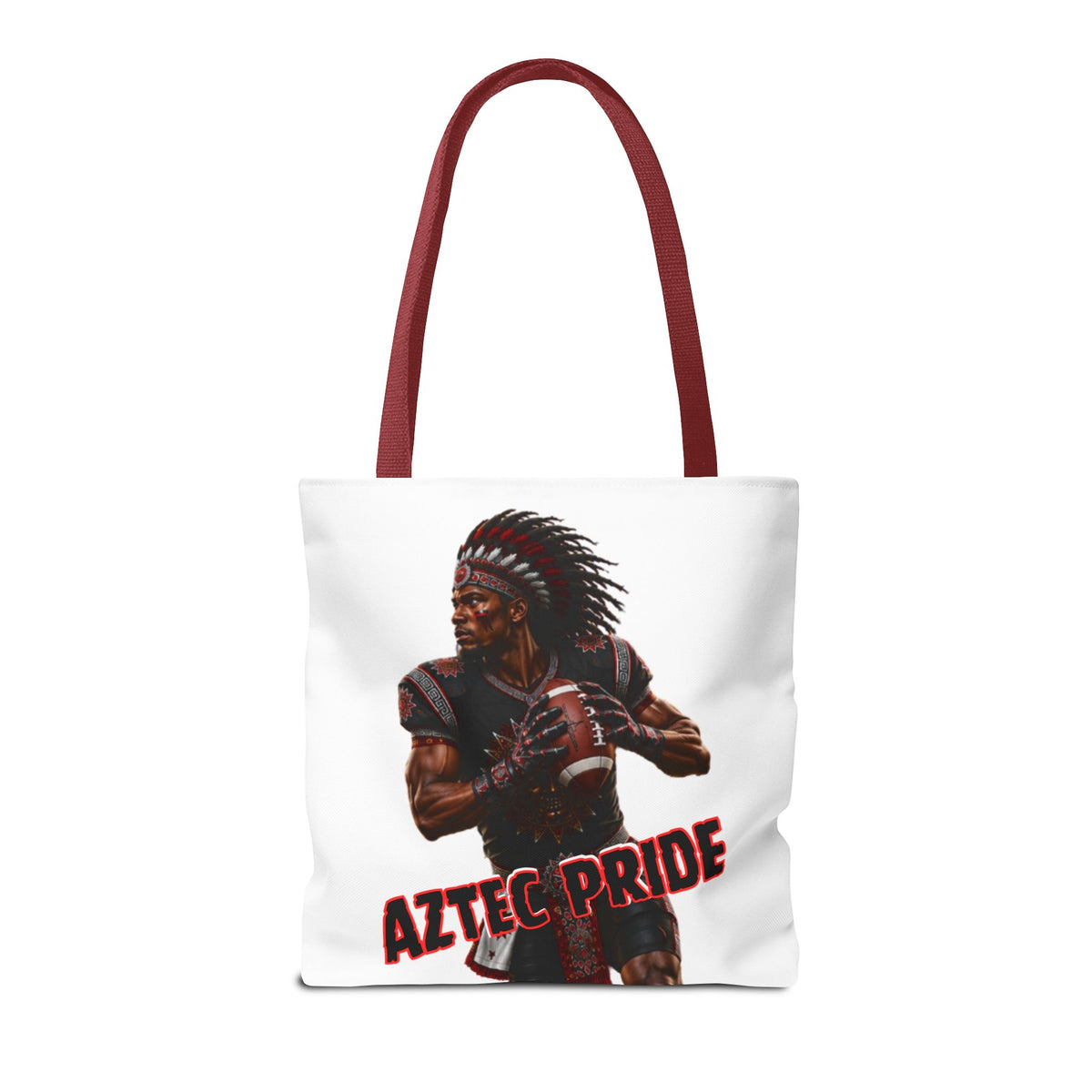 Aztec Football Quarterback Warrior Tote Bag | Aztec-Inspired AI Art • Made & Shipped in the USA • 🚚 FREE USA Shipping • FREE Personalization