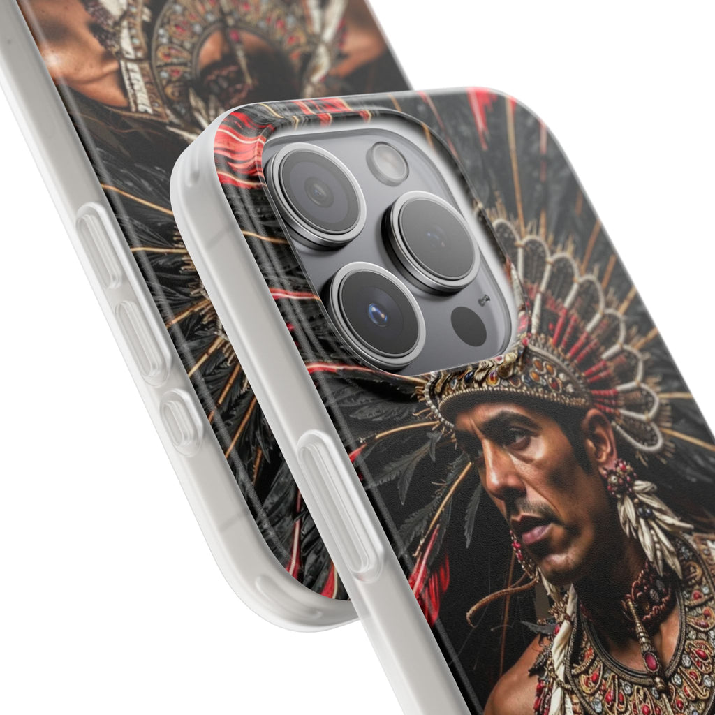 Aztec Sun Guardian – Flexi Phone Case (iPhone & Samsung • Clear TPU • Made in USA • Personalized Option)