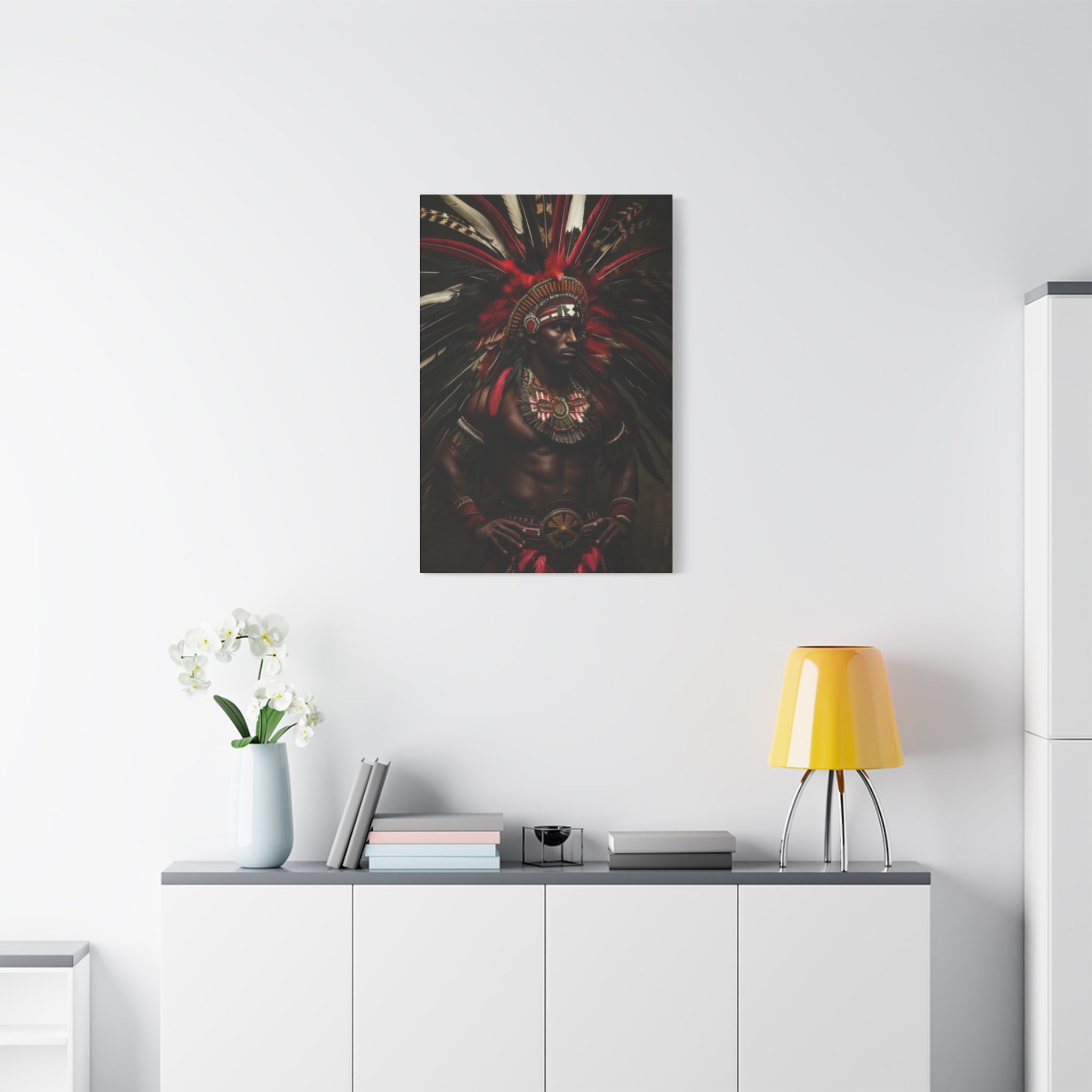 Aztec Panther Warrior – Bold Aztec Wall Art Canvas