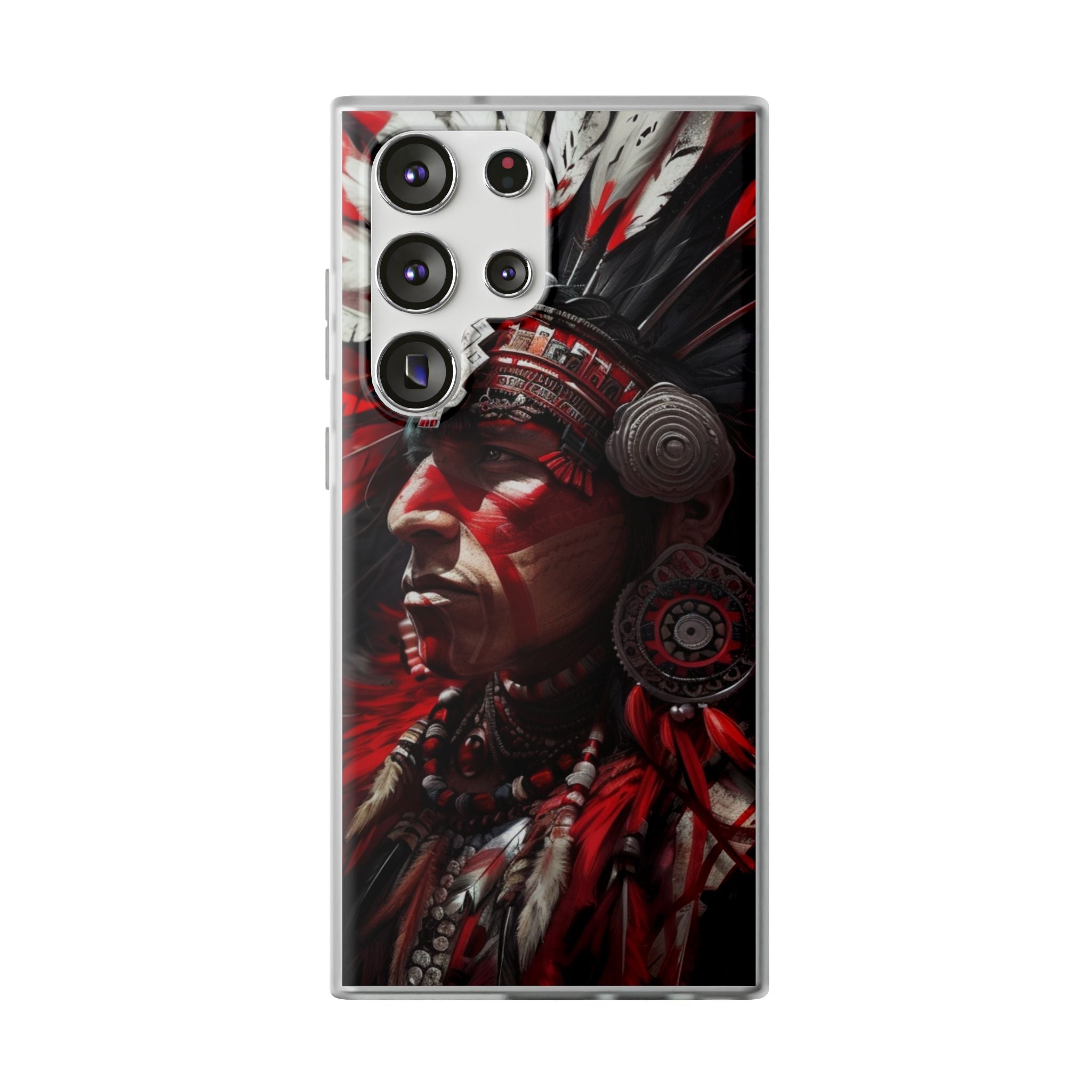 Aztec Loyal Warrior – Flexi Phone Case (iPhone & Samsung • Clear TPU • Made in USA • Personalized Option)