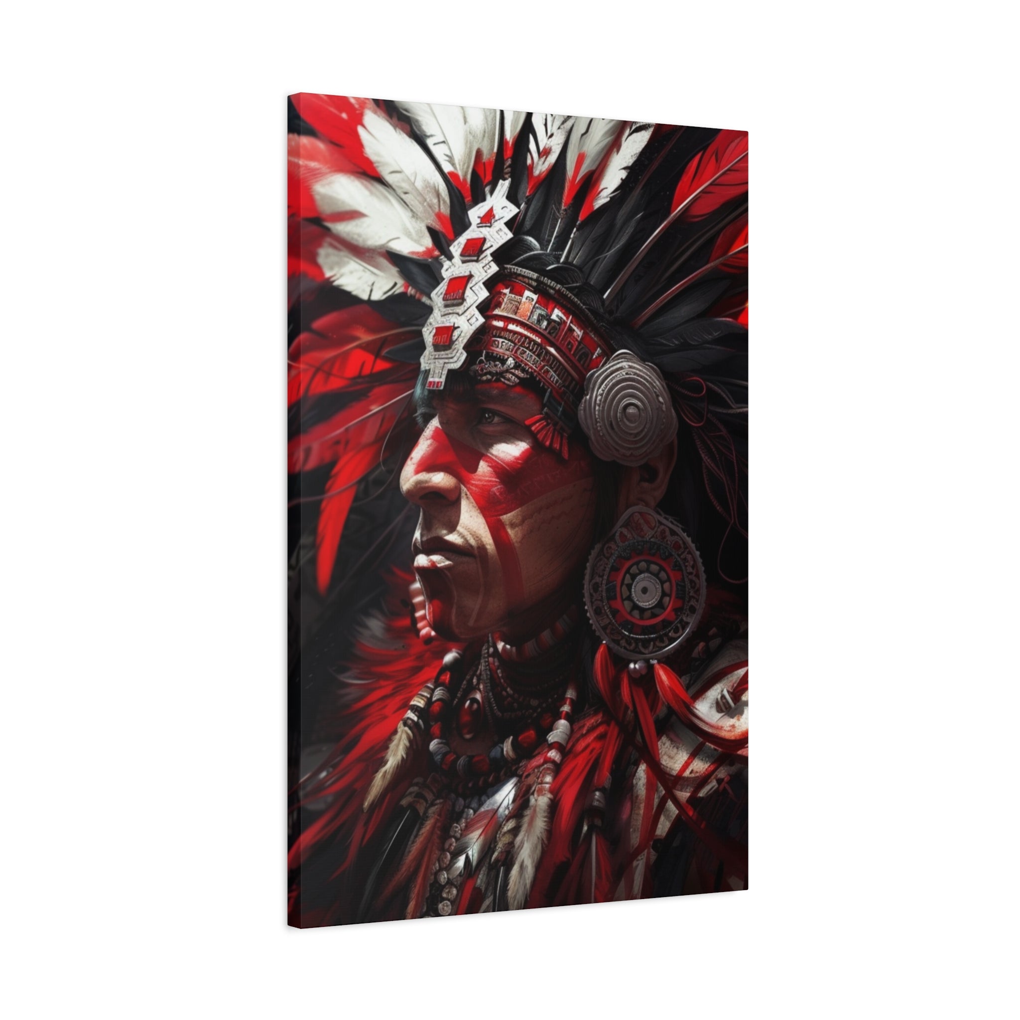 Aztec Loyal Warrior – Bold Aztec Wall Art Canvas