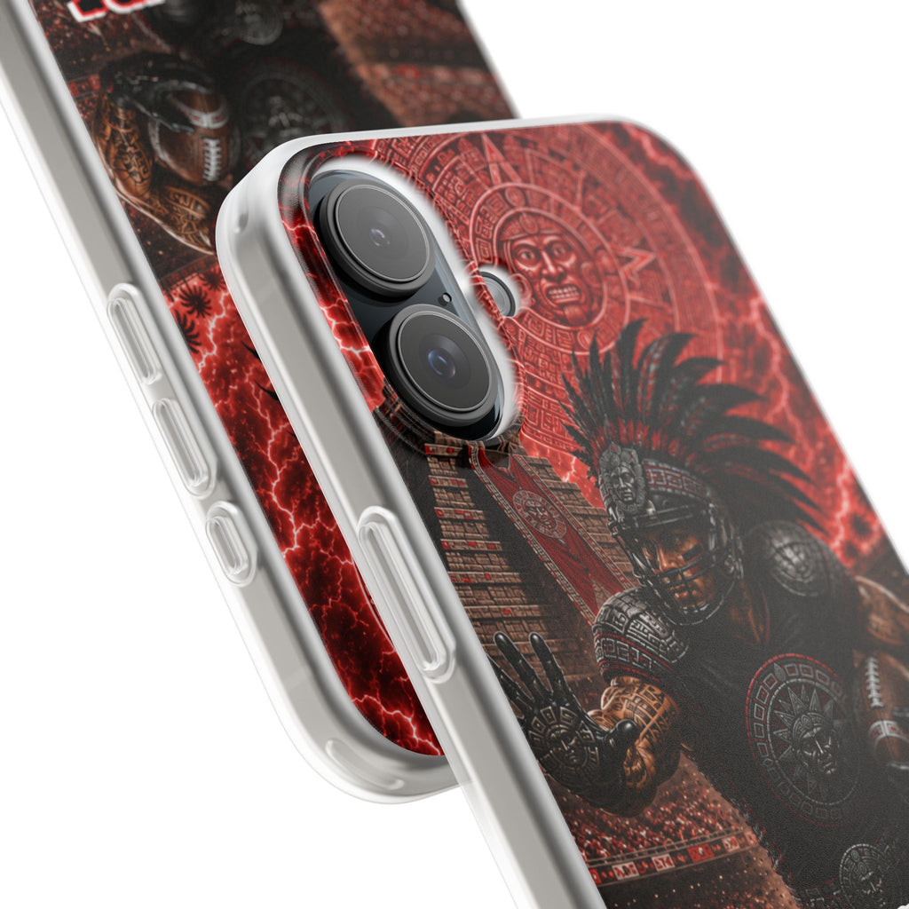 Aztec Football Warrior – Flexi Phone Case (iPhone & Samsung • Clear TPU • Made in USA • Personalized Option)