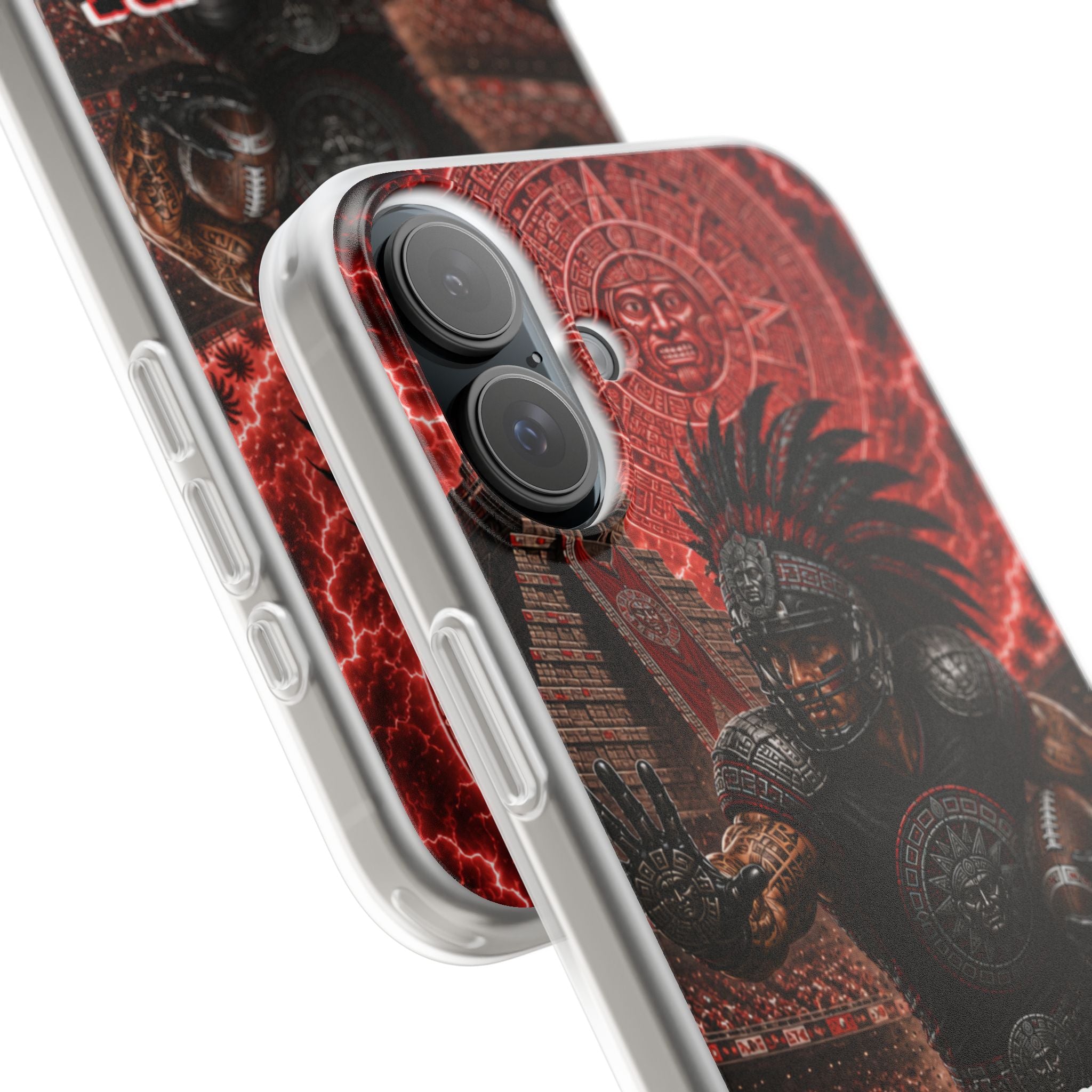 Aztec Football Warrior – Flexi Phone Case (iPhone & Samsung • Clear TPU • Made in USA • Personalized Option)