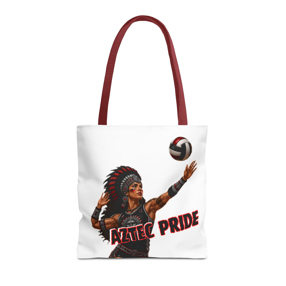 Aztec Volleyball Warrior Tote Bag | Aztec-Inspired AI Art • Made & Shipped in the USA • 🚚 FREE USA Shipping • FREE Personalization