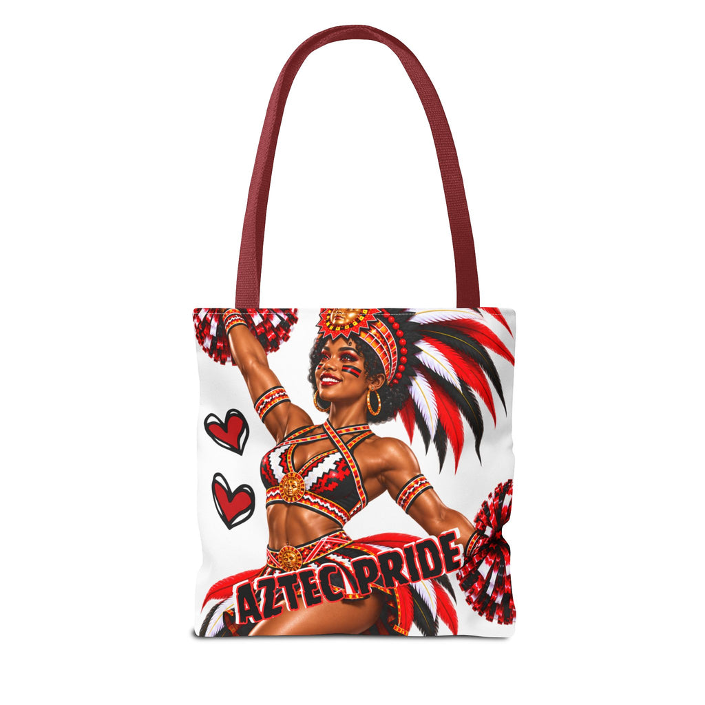 Aztec Cheerleader Warrior Tote Bag | Aztec-Inspired AI Art • Made & Shipped in the USA • 🚚 FREE USA Shipping • FREE Personalization