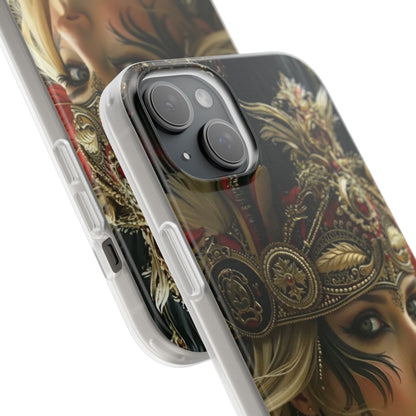 Aztec Fireheart Queen – Flexi Phone Case (iPhone & Samsung • Clear TPU • Made in USA • Personalized Option)