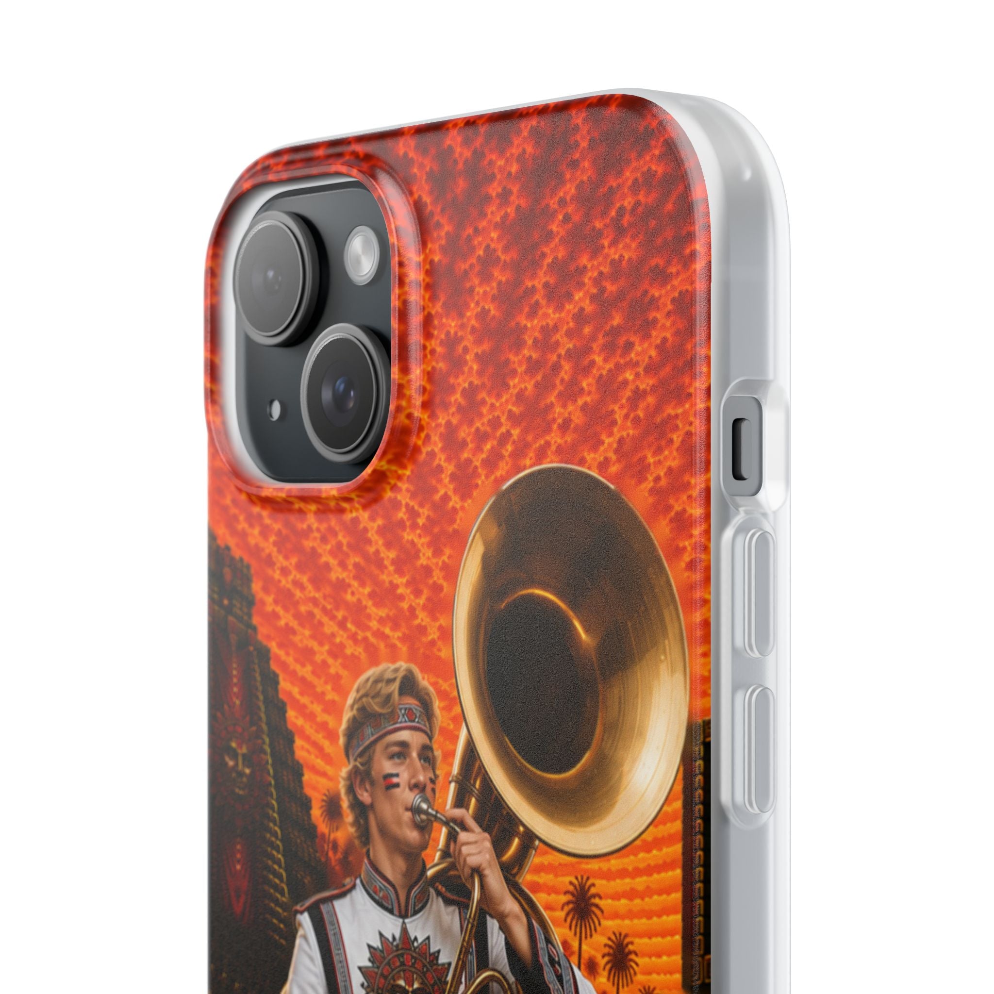 Aztec Band Warrior – Flexi Phone Case (iPhone & Samsung • Clear TPU • Made & Shipped in the USA • 🚚 FREE USA Shipping • Personalized Option)