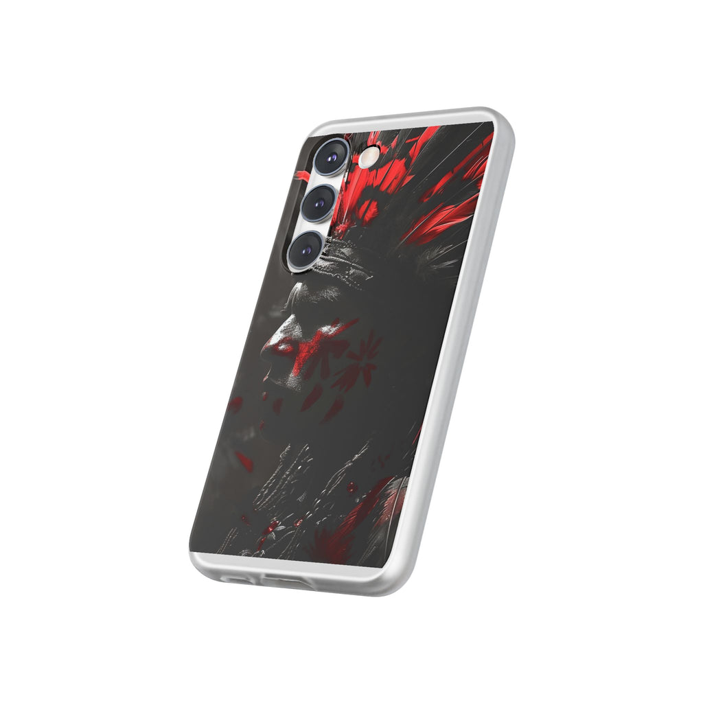 Aztec Jaguar Warrior – Flexi Phone Case (iPhone & Samsung • Clear TPU • Made in USA • Personalized Option)
