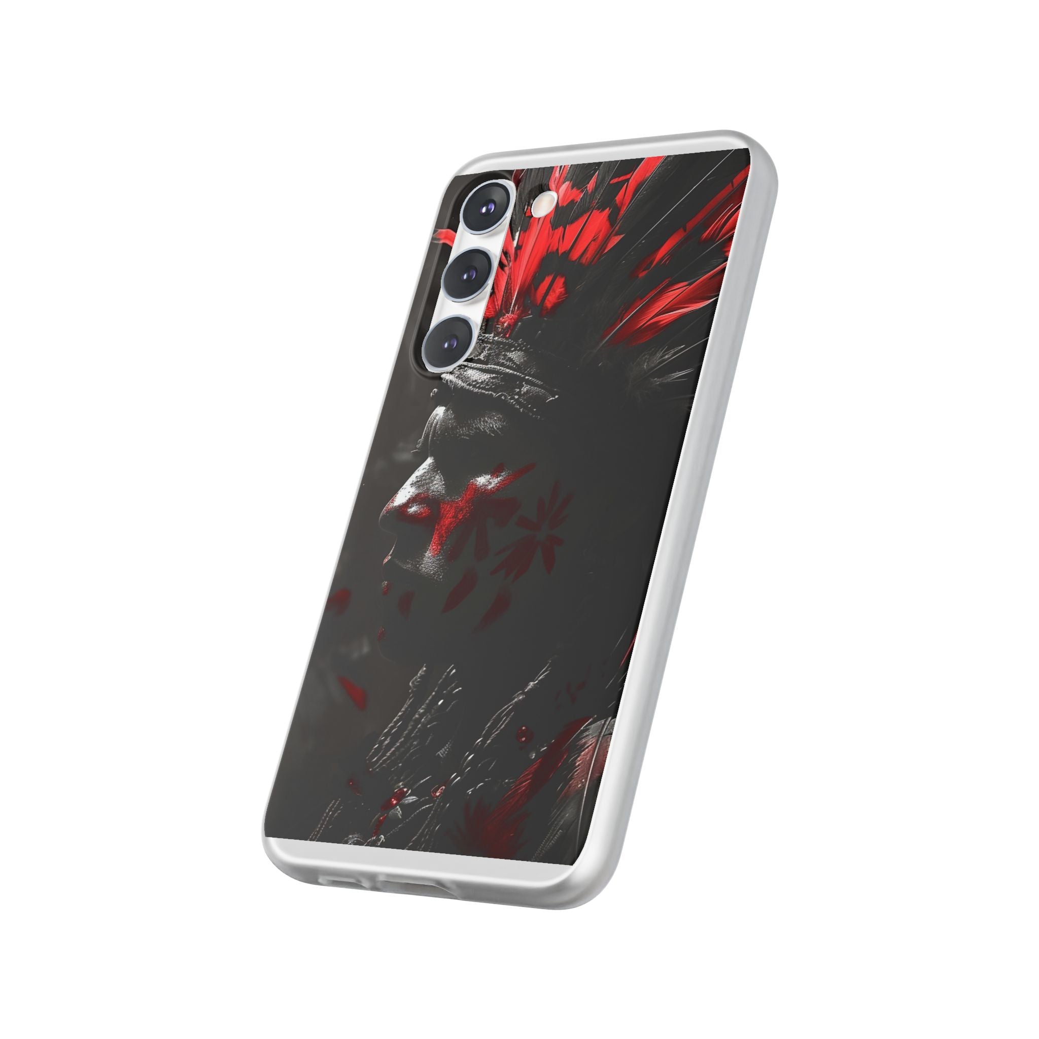 Aztec Jaguar Warrior – Flexi Phone Case (iPhone & Samsung • Clear TPU • Made in USA • Personalized Option)