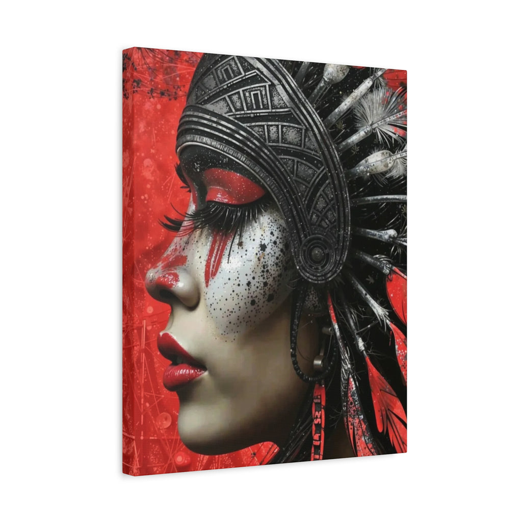 Aztec Fearless Goddess – Bold Aztec Wall Art Canvas