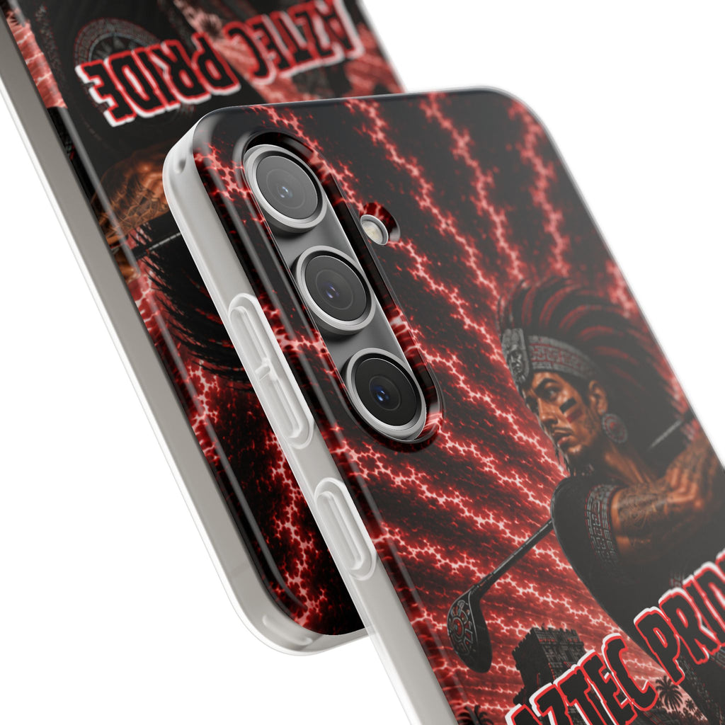 Aztec Golf Male Warrior – Flexi Phone Case (iPhone & Samsung • Clear TPU • Made & Shipped in the USA • 🚚 FREE USA Shipping • Personalized Option)