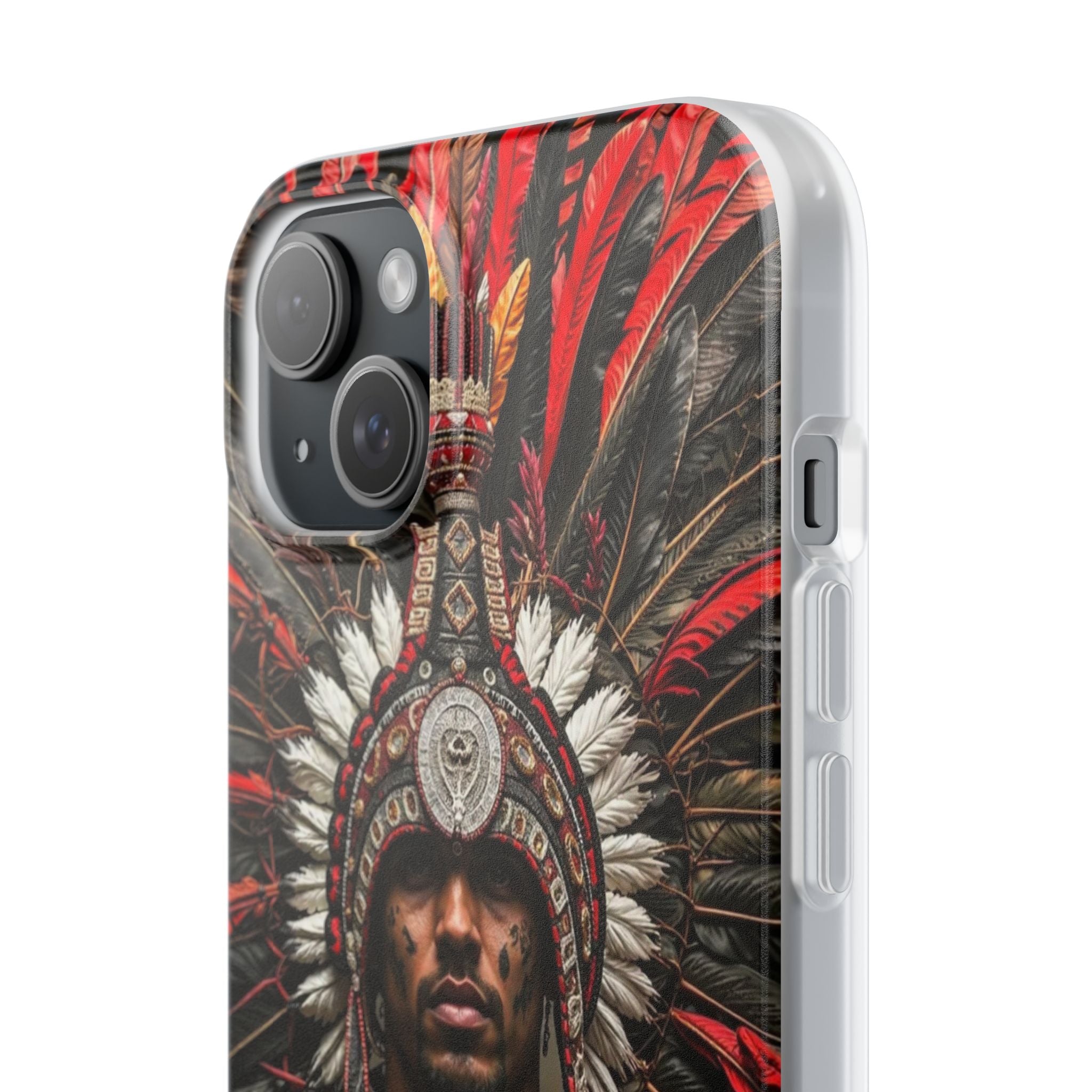 Aztec Warrior Eagle – Flexi Phone Case (iPhone & Samsung • Clear TPU • Made in USA • Personalized Option)