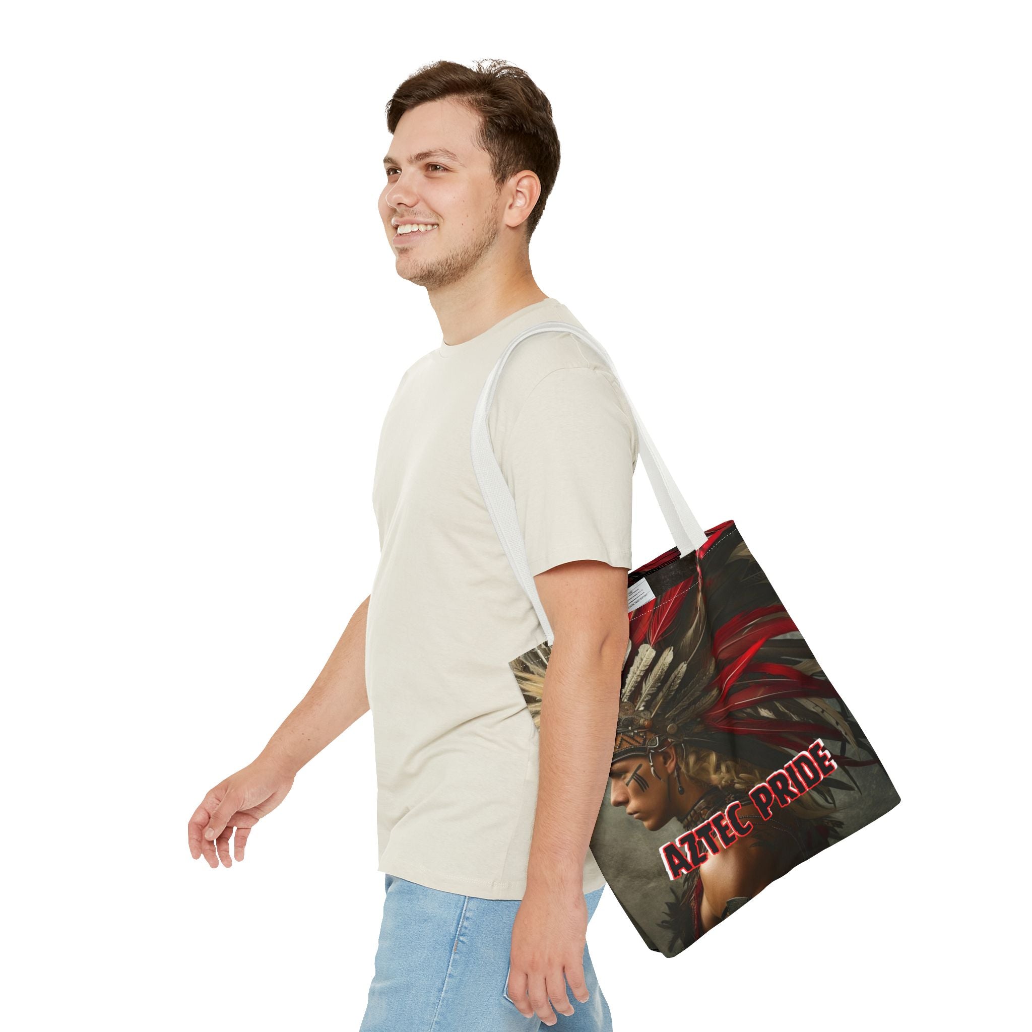 Aztec Storm Warrior Tote Bag – Aztec-Inspired Reusable Shopping Bag | GringoArte