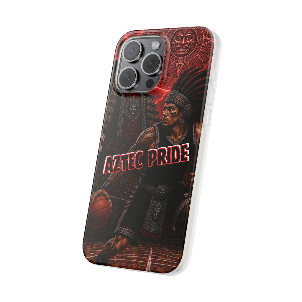 Aztec Basketall Warrior – Flexi Phone Case (iPhone & Samsung • Clear TPU • Made & Shipped in the USA • 🚚 FREE USA Shipping • Personalized Option)