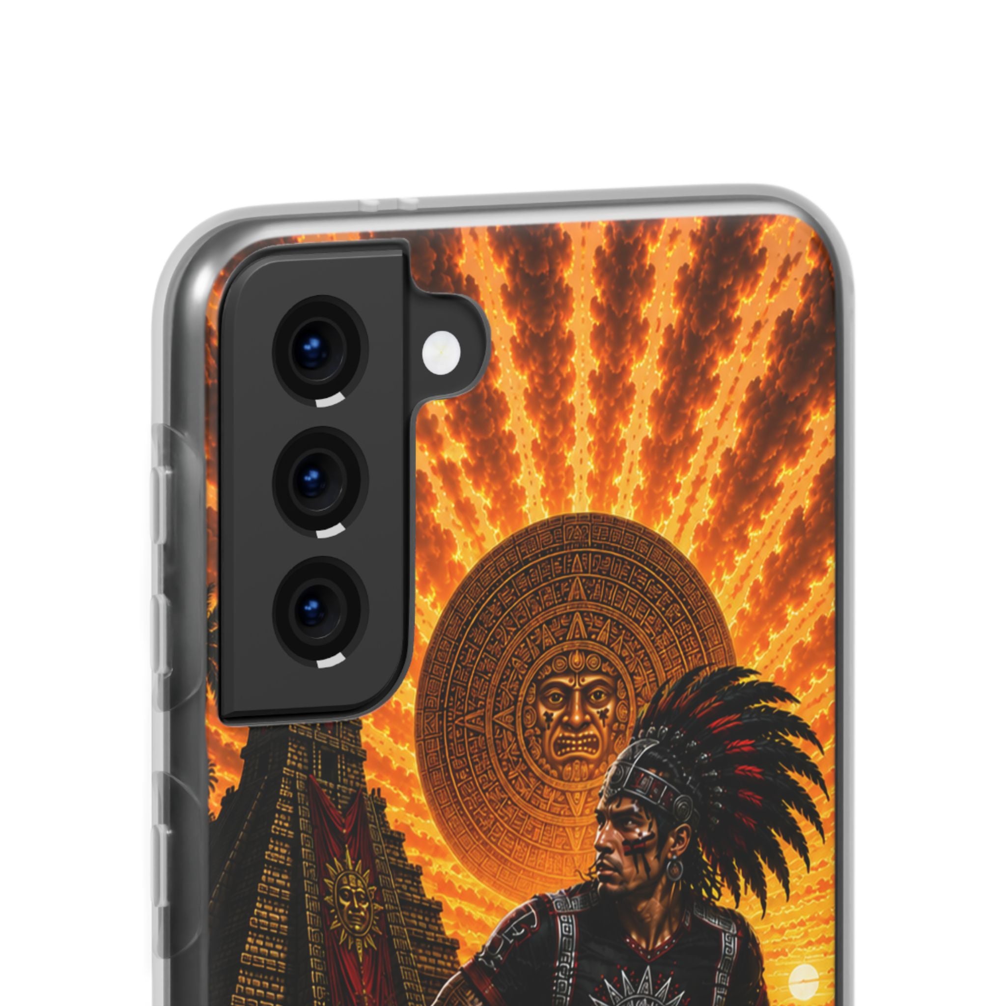 Aztec Soccer Male Warrior – Flexi Phone Case (iPhone & Samsung • Clear TPU • Made & Shipped in the USA • 🚚 FREE USA Shipping • Personalized Option)