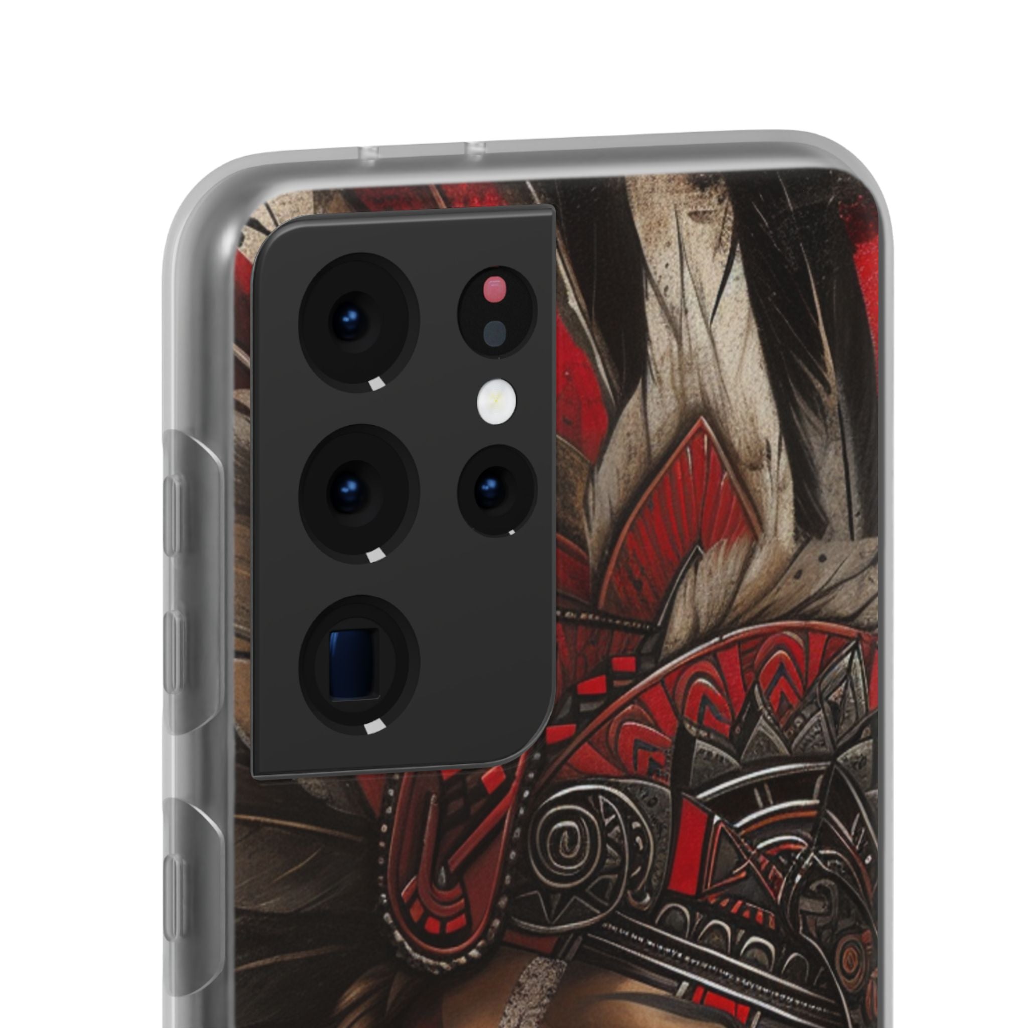 Aztec Sun Goddess – Flexi Phone Case (iPhone & Samsung • Clear TPU • Made in USA • Personalized Option)