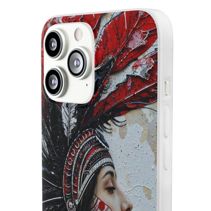 Aztec Silent Goddess – Flexi Phone Case (iPhone & Samsung • Clear TPU • Made in USA • Personalized Option)