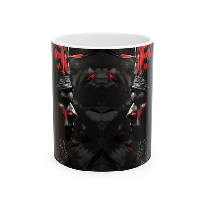 Aztec Jaguar Warrior – Ceramic Mug (11oz, 15oz • Dishwasher & Microwave Safe • Made in USA • Personalized Option)