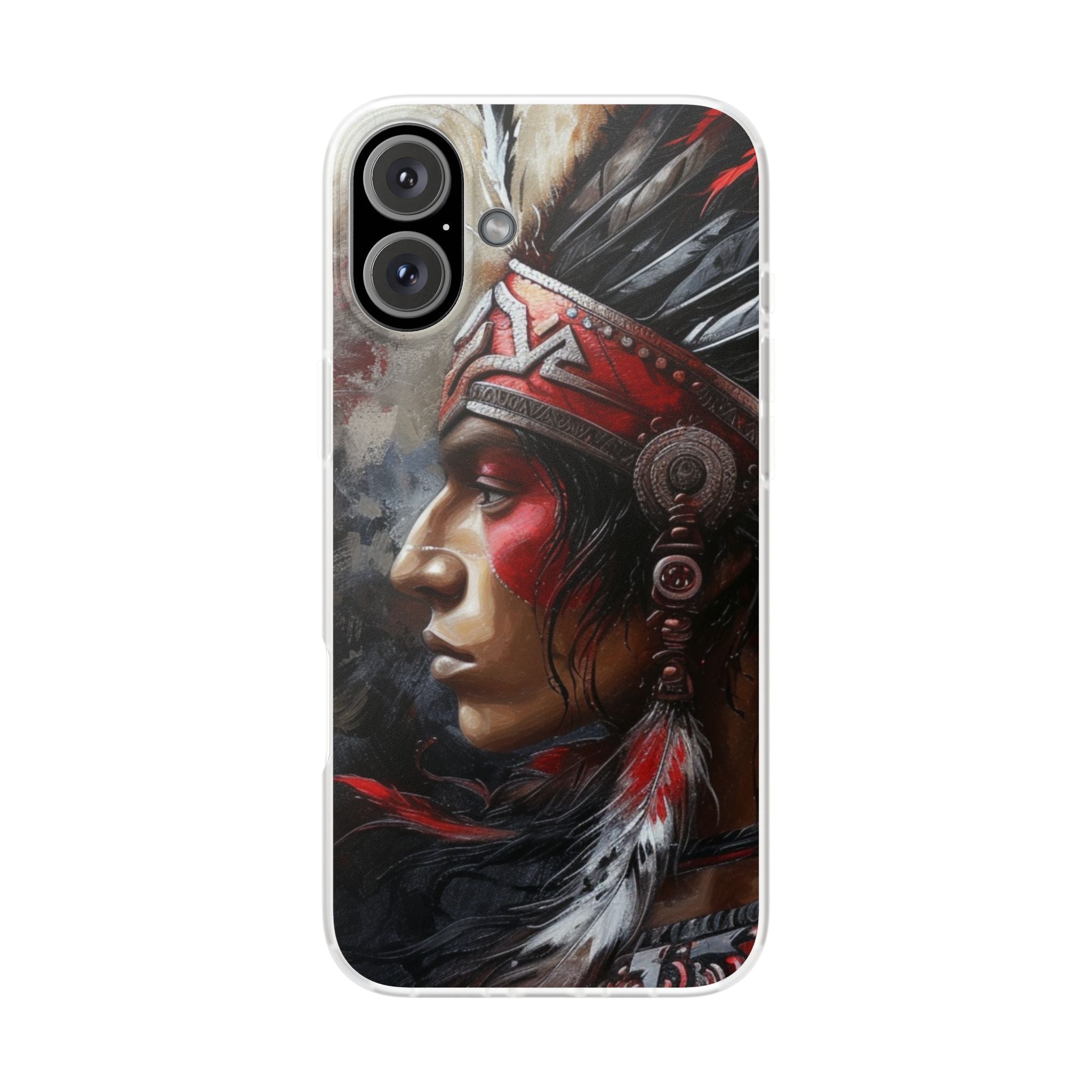 Aztec Silent Warrior – Flexi Phone Case (iPhone & Samsung • Clear TPU • Made in USA • Personalized Option)