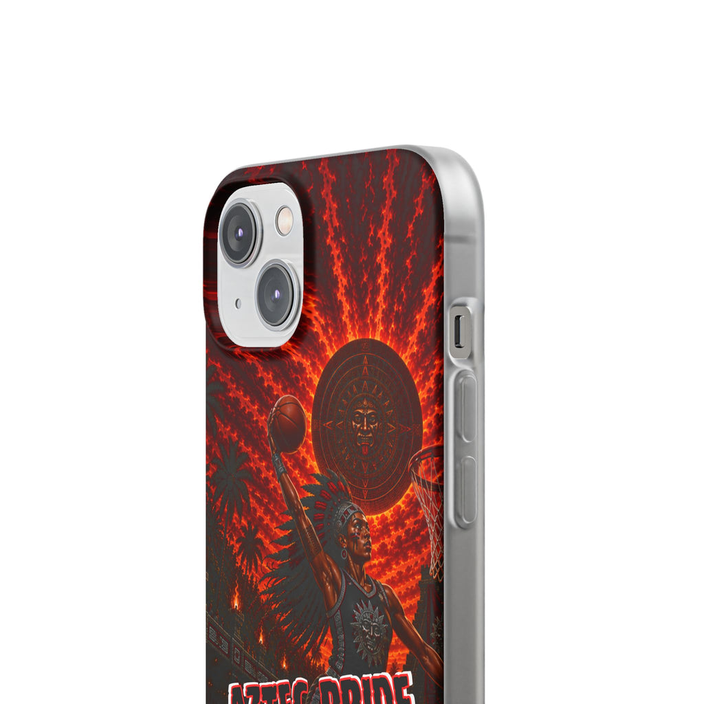 Aztec Basketball Female Warrior – Flexi Phone Case (iPhone & Samsung • Clear TPU • Made & Shipped in the USA • 🚚 FREE USA Shipping • Personalized Option)