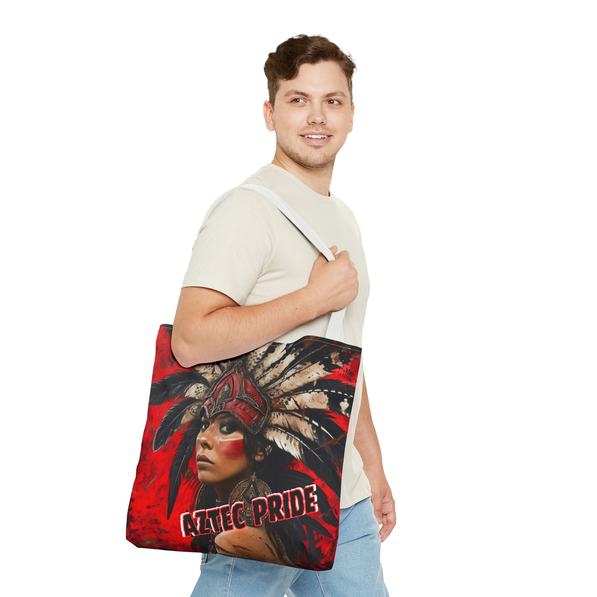 Aztec Moon Goddess Tote Bag – Aztec-Inspired Reusable Shopping Bag | GringoArte