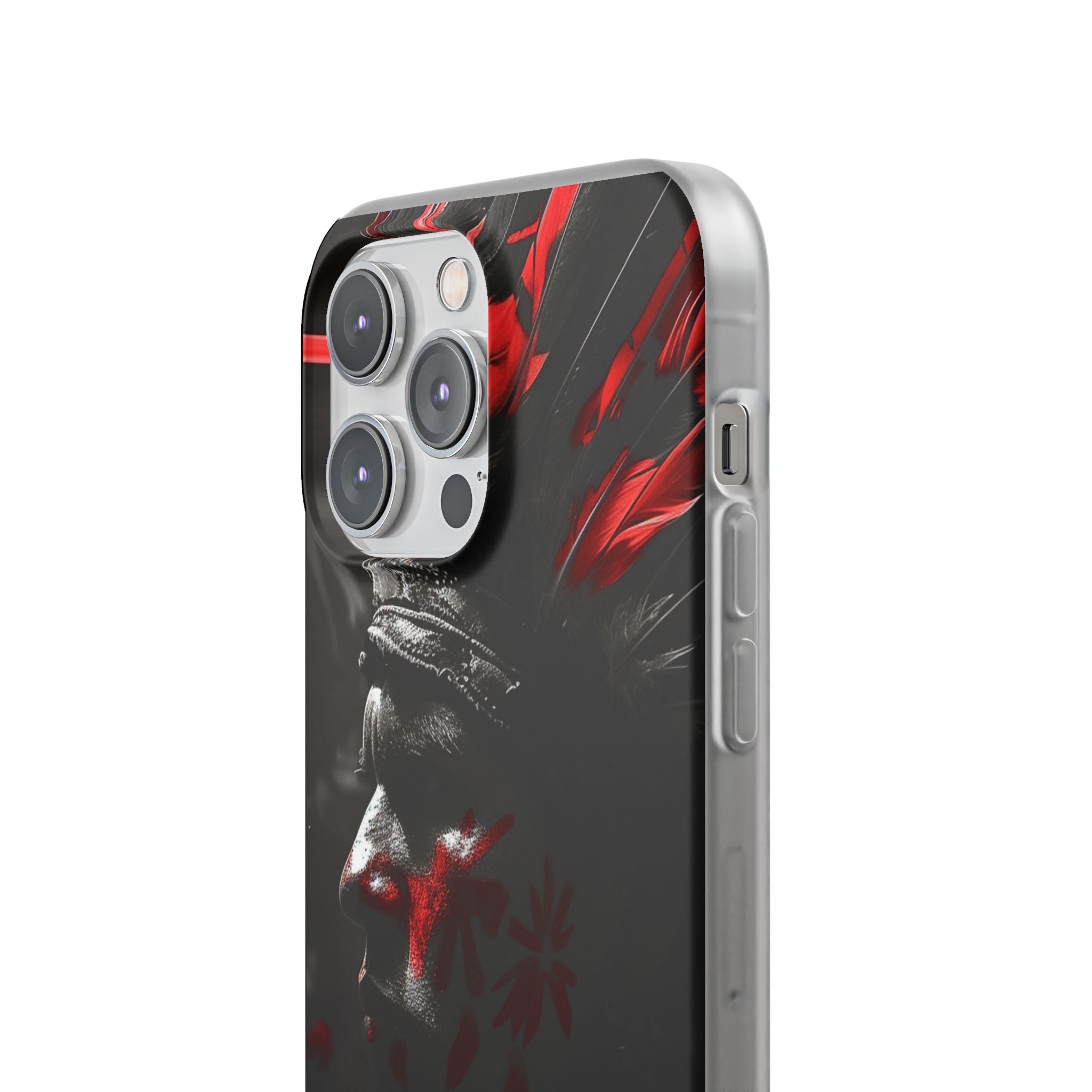 Aztec Jaguar Warrior – Flexi Phone Case (iPhone & Samsung • Clear TPU • Made in USA • Personalized Option)