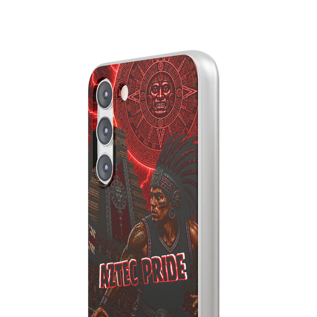 Aztec Basketall Warrior – Flexi Phone Case (iPhone & Samsung • Clear TPU • Made & Shipped in the USA • 🚚 FREE USA Shipping • Personalized Option)