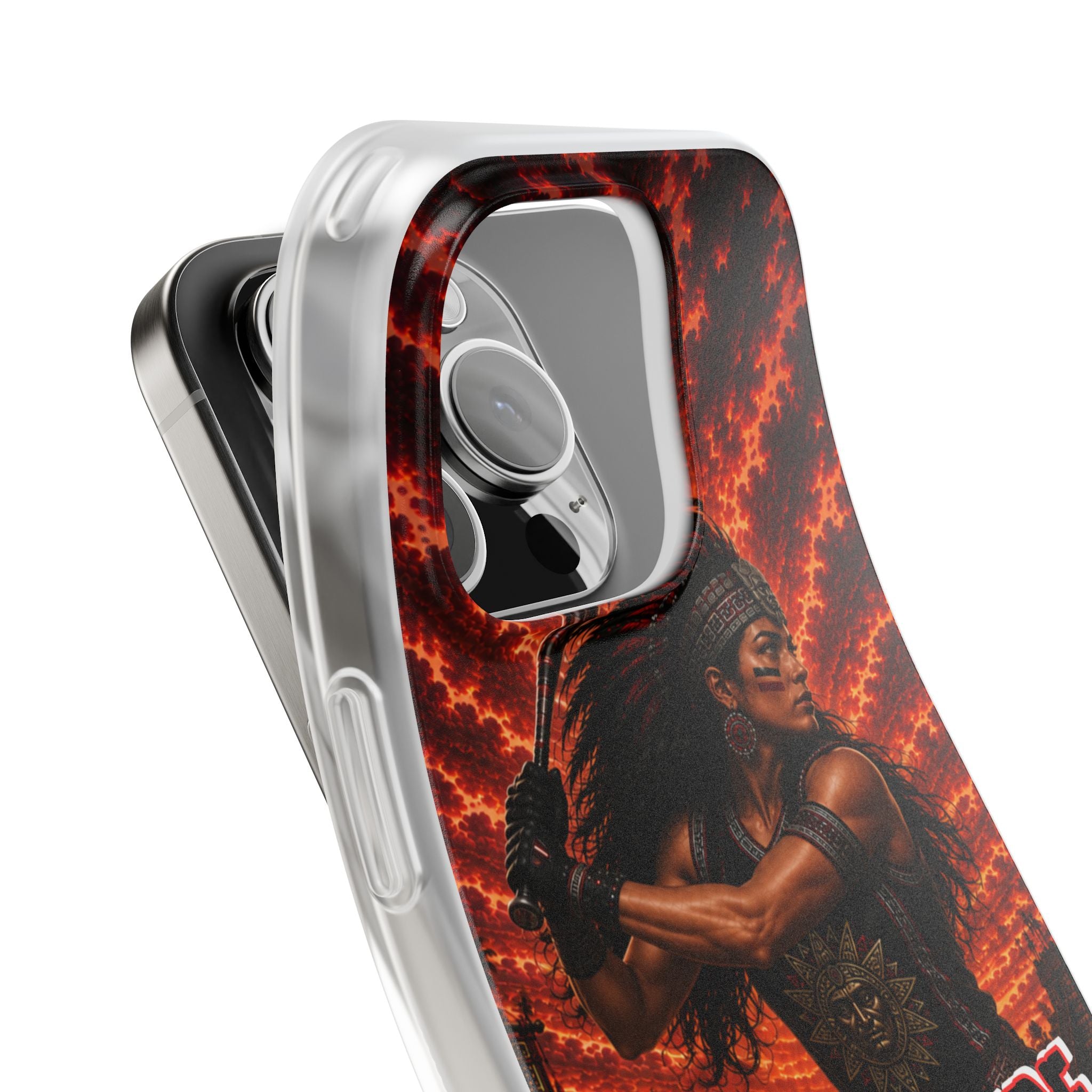 Aztec Softball Warrior – Flexi Phone Case (iPhone & Samsung • Clear TPU • Made & Shipped in the USA • 🚚 FREE USA Shipping • Personalized Option)