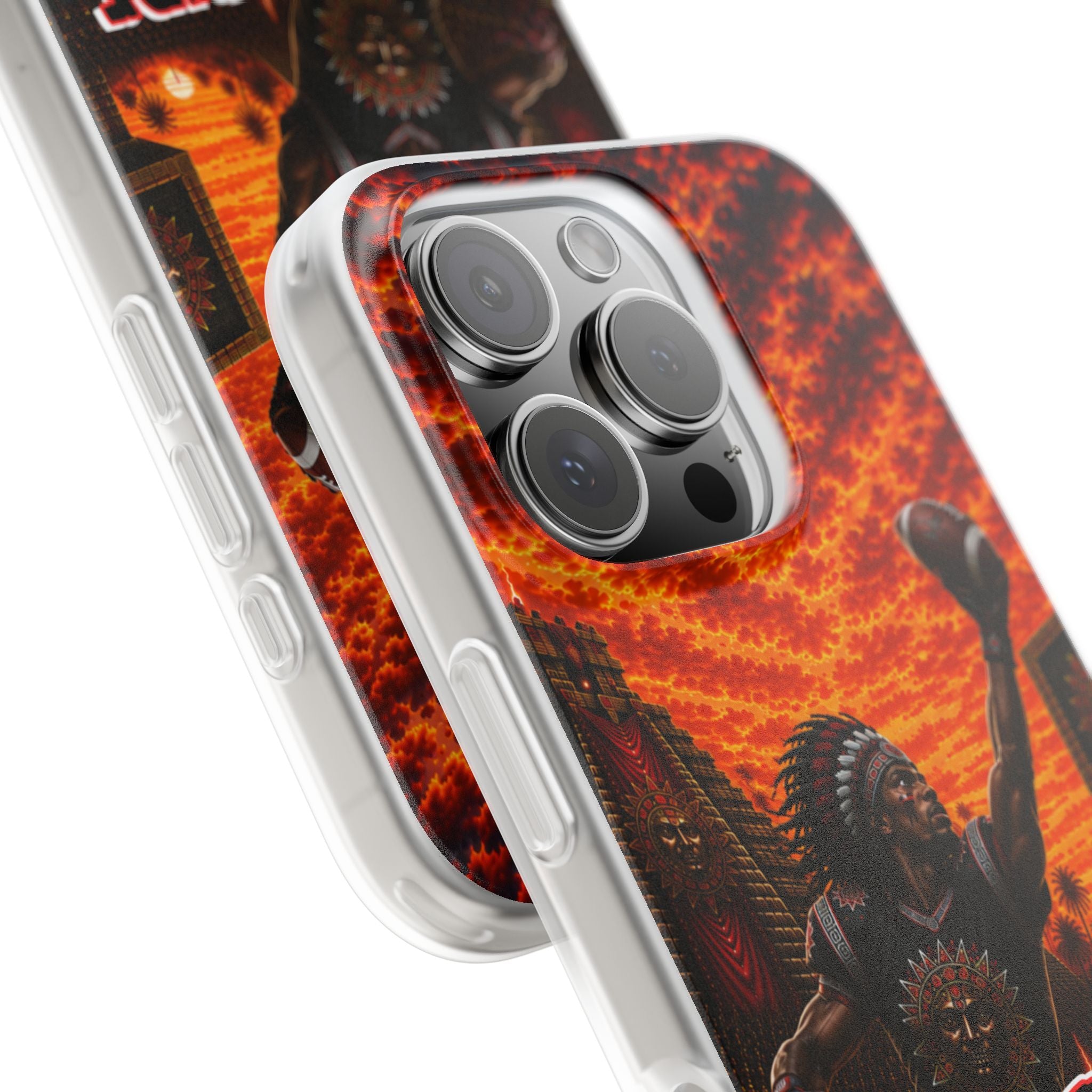 Aztec Football Warrior – Flexi Phone Case (iPhone & Samsung • Clear TPU • Made & Shipped in the USA • 🚚 FREE USA Shipping • Personalized Option)