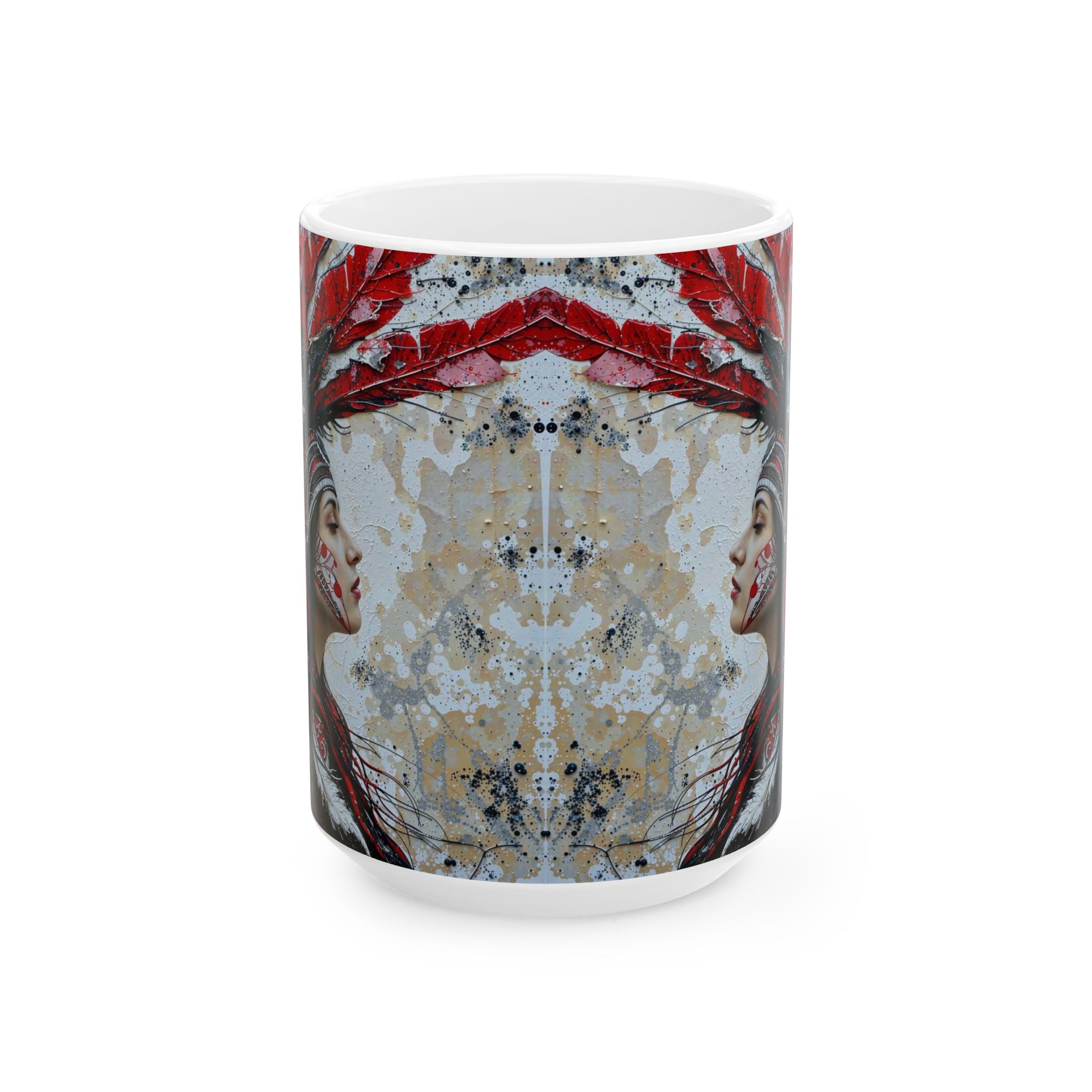 Aztec Silent Goddess – Ceramic Mug (11oz, 15oz • Dishwasher & Microwave Safe • Made in USA • Personalized Option)