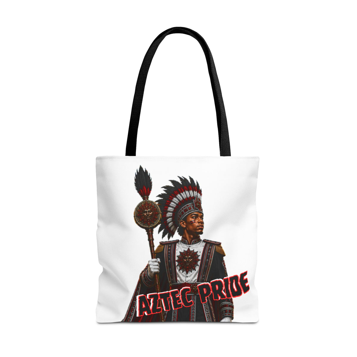 Aztec Band Warrior Tote Bag | Aztec-Inspired AI Art • Made & Shipped in the USA • 🚚 FREE USA Shipping • FREE Personalization