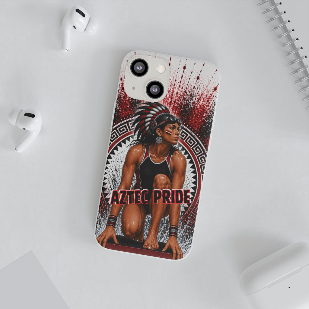 Aztec Swim & Dive Warrior – Flexi Phone Case (iPhone & Samsung • Clear TPU • Made & Shipped in the USA • 🚚 FREE USA Shipping • Personalized Option)