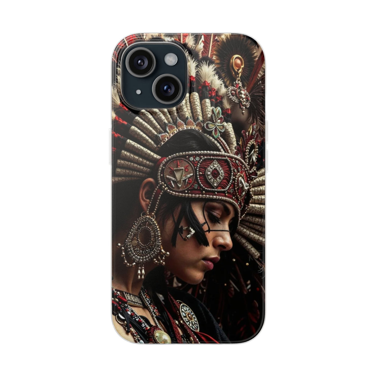 Aztec Goddess Spirit – Flexi Phone Case (iPhone & Samsung • Clear TPU • Made in USA • Personalized Option)