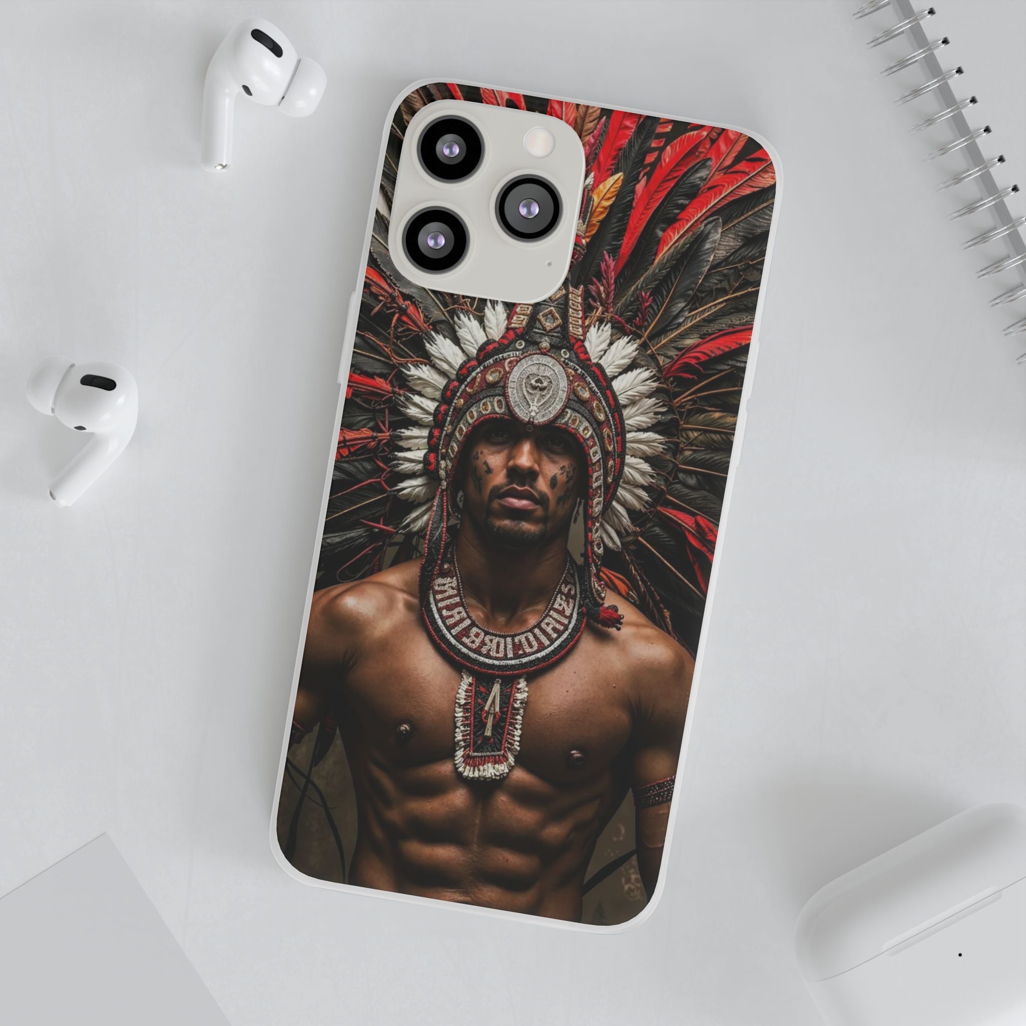 Aztec Warrior Eagle – Flexi Phone Case (iPhone & Samsung • Clear TPU • Made in USA • Personalized Option)