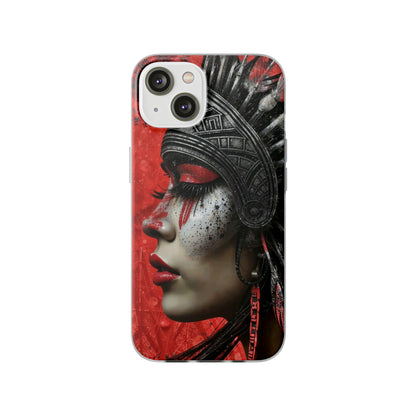 Aztec Fearless Goddess – Flexi Phone Case (iPhone & Samsung • Clear TPU • Made in USA • Personalized Option)