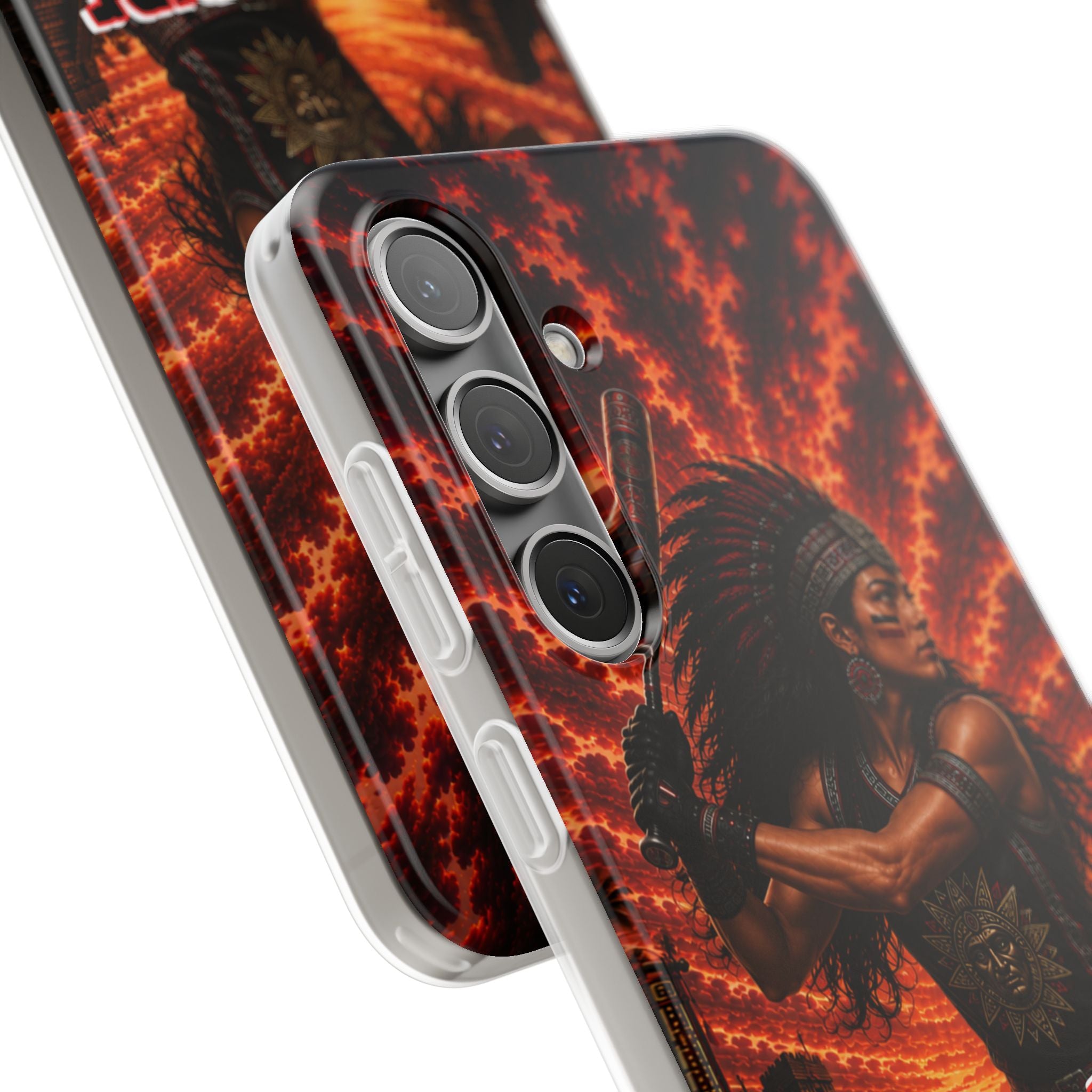 Aztec Softball Warrior – Flexi Phone Case (iPhone & Samsung • Clear TPU • Made & Shipped in the USA • 🚚 FREE USA Shipping • Personalized Option)