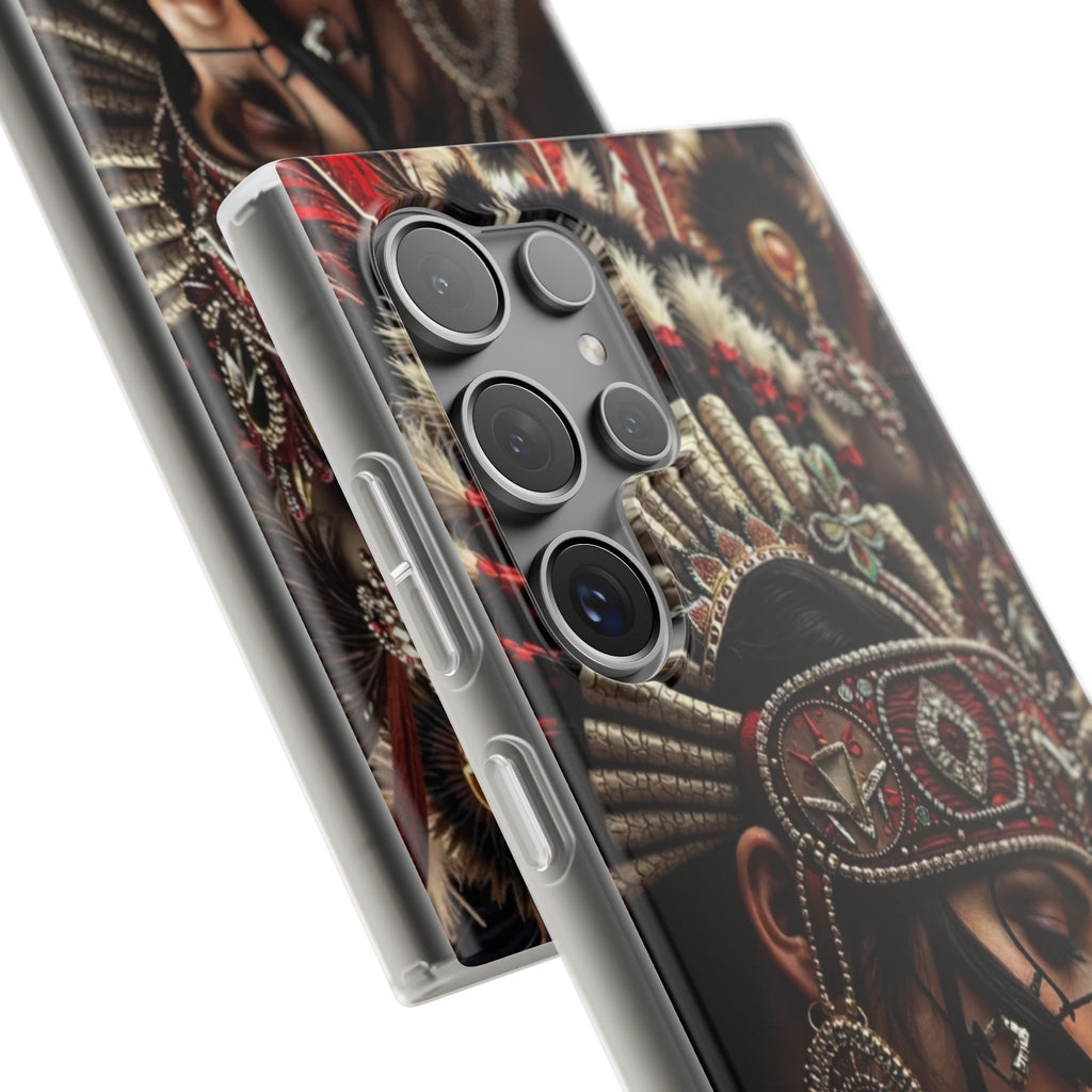 Aztec Goddess Spirit – Flexi Phone Case (iPhone & Samsung • Clear TPU • Made in USA • Personalized Option)