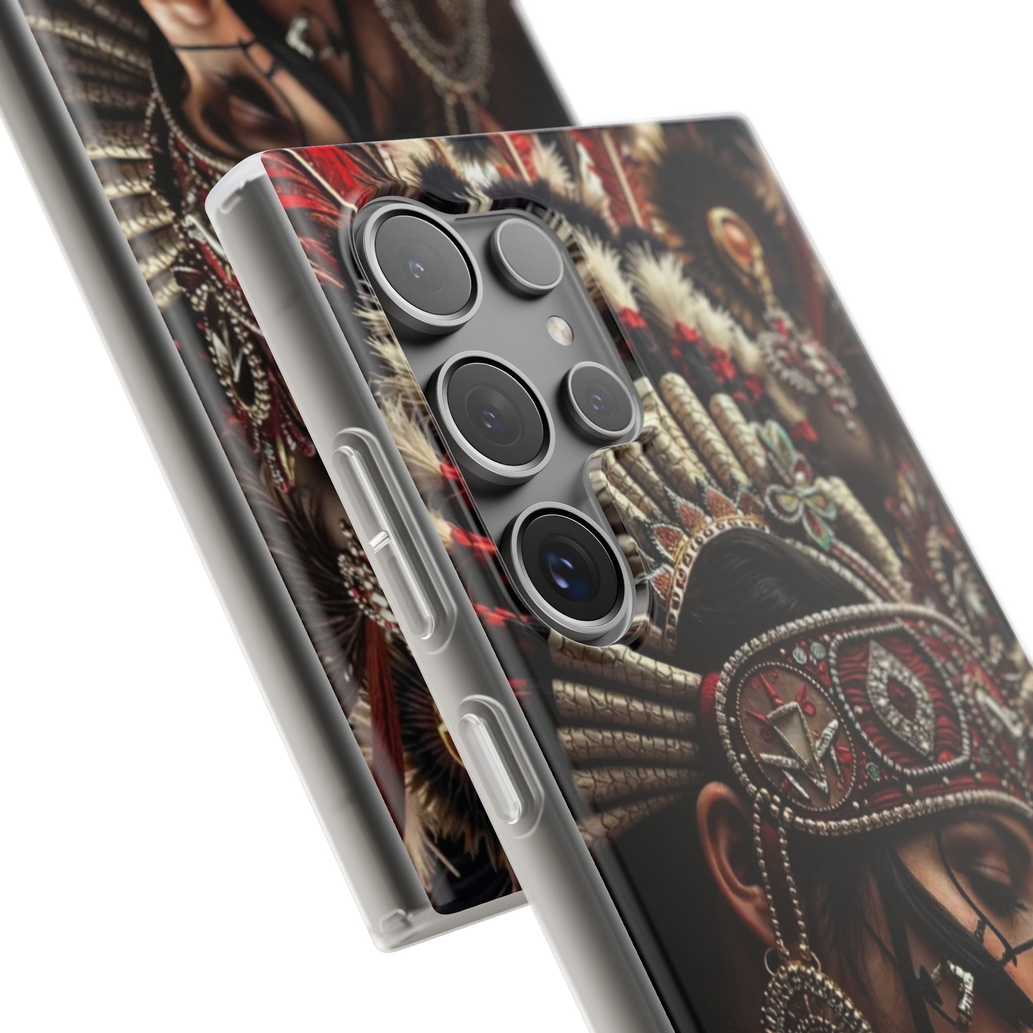 Aztec Goddess Spirit – Flexi Phone Case (iPhone & Samsung • Clear TPU • Made in USA • Personalized Option)