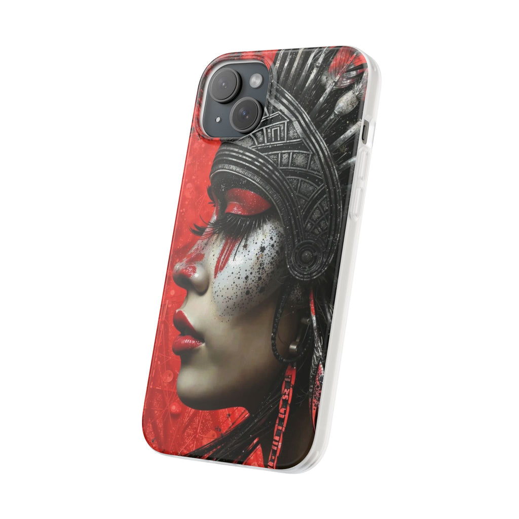 Aztec Fearless Goddess – Flexi Phone Case (iPhone & Samsung • Clear TPU • Made in USA • Personalized Option)