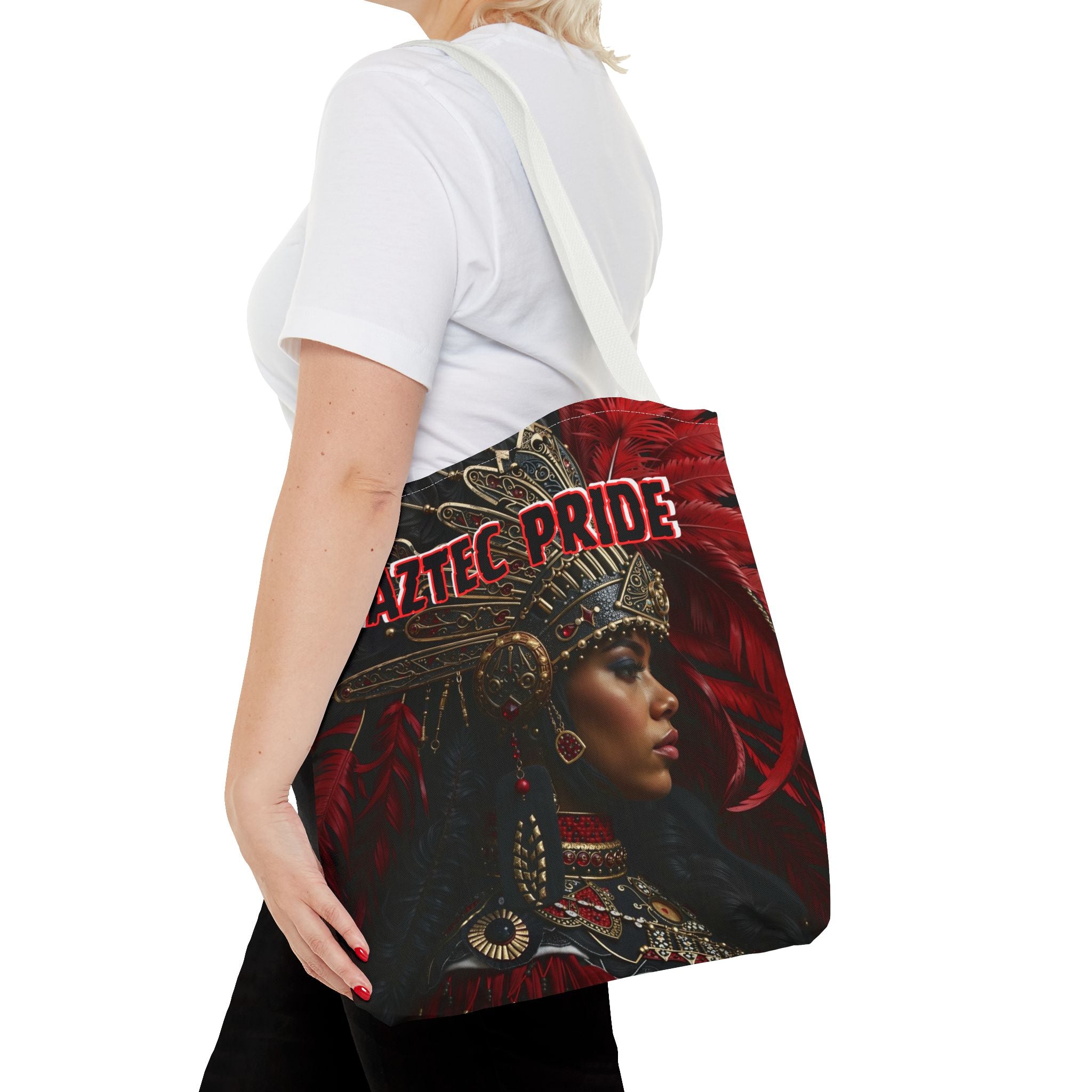 Aztec Lioness Queen Tote Bag – Aztec-Inspired Reusable Shopping Bag | GringoArte