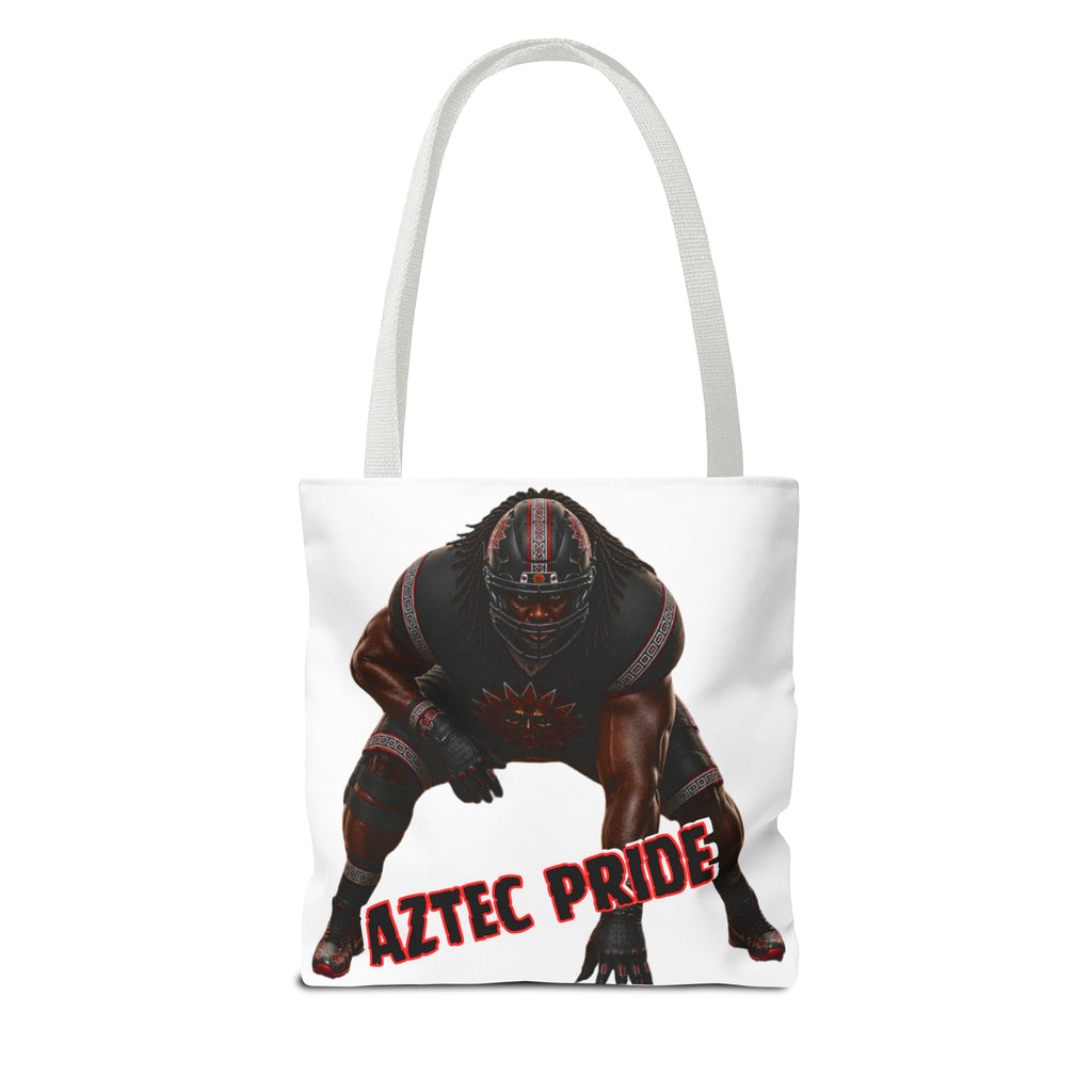 Aztec Football O-Line Warrior Tote Bag | Aztec-Inspired AI Art • Made & Shipped in the USA • 🚚 FREE USA Shipping • FREE Personalization
