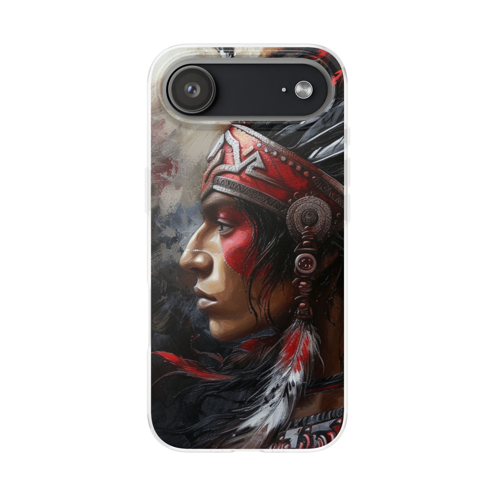 Aztec Silent Warrior – Flexi Phone Case (iPhone & Samsung • Clear TPU • Made in USA • Personalized Option)