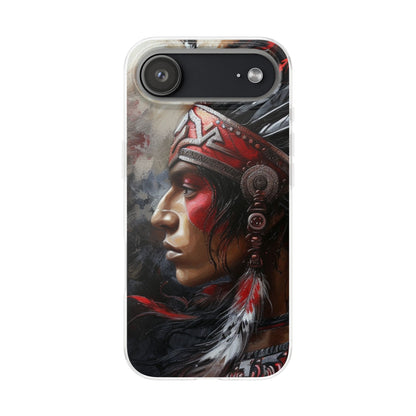 Aztec Silent Warrior – Flexi Phone Case (iPhone & Samsung • Clear TPU • Made in USA • Personalized Option)