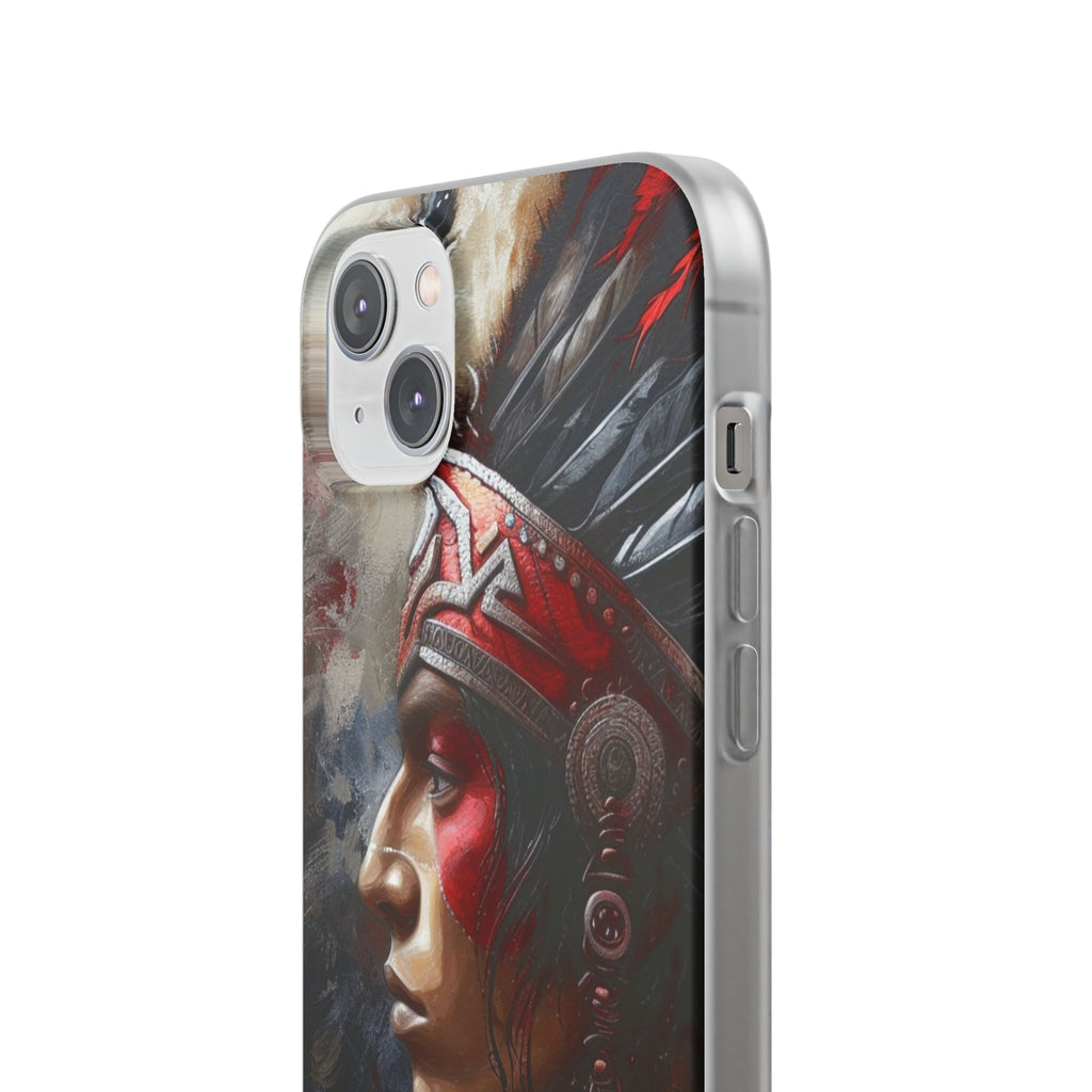 Aztec Silent Warrior – Flexi Phone Case (iPhone & Samsung • Clear TPU • Made in USA • Personalized Option)