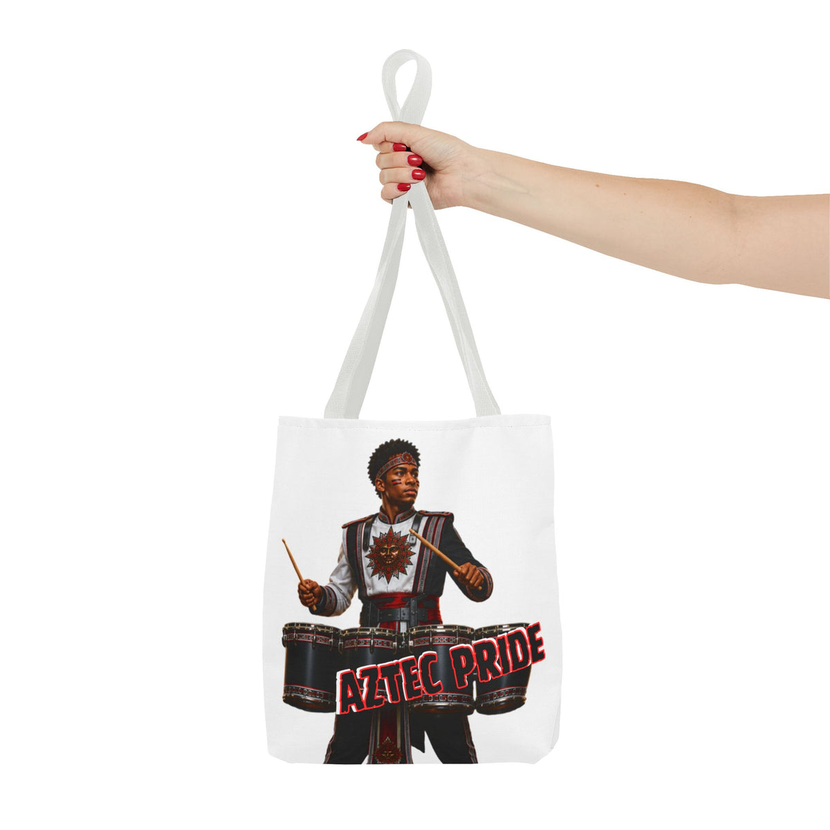 Aztec Band Warrior Tote Bag | Aztec-Inspired AI Art • Made & Shipped in the USA • 🚚 FREE USA Shipping • FREE Personalization