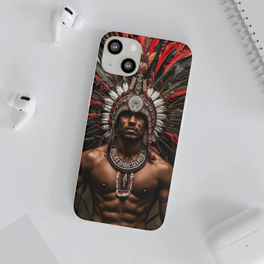 Aztec Warrior Eagle – Flexi Phone Case (iPhone & Samsung • Clear TPU • Made in USA • Personalized Option)