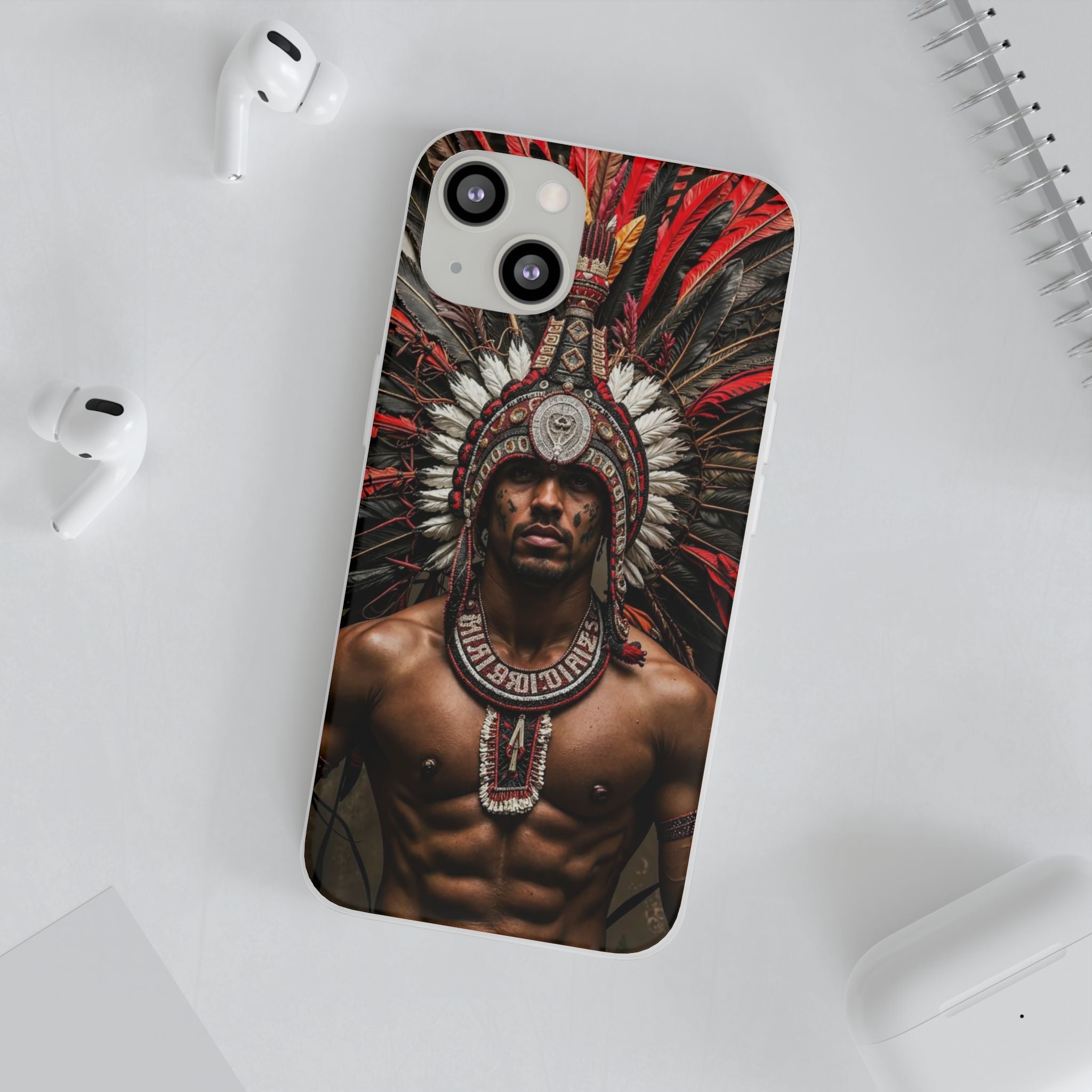 Aztec Warrior Eagle – Flexi Phone Case (iPhone & Samsung • Clear TPU • Made in USA • Personalized Option)